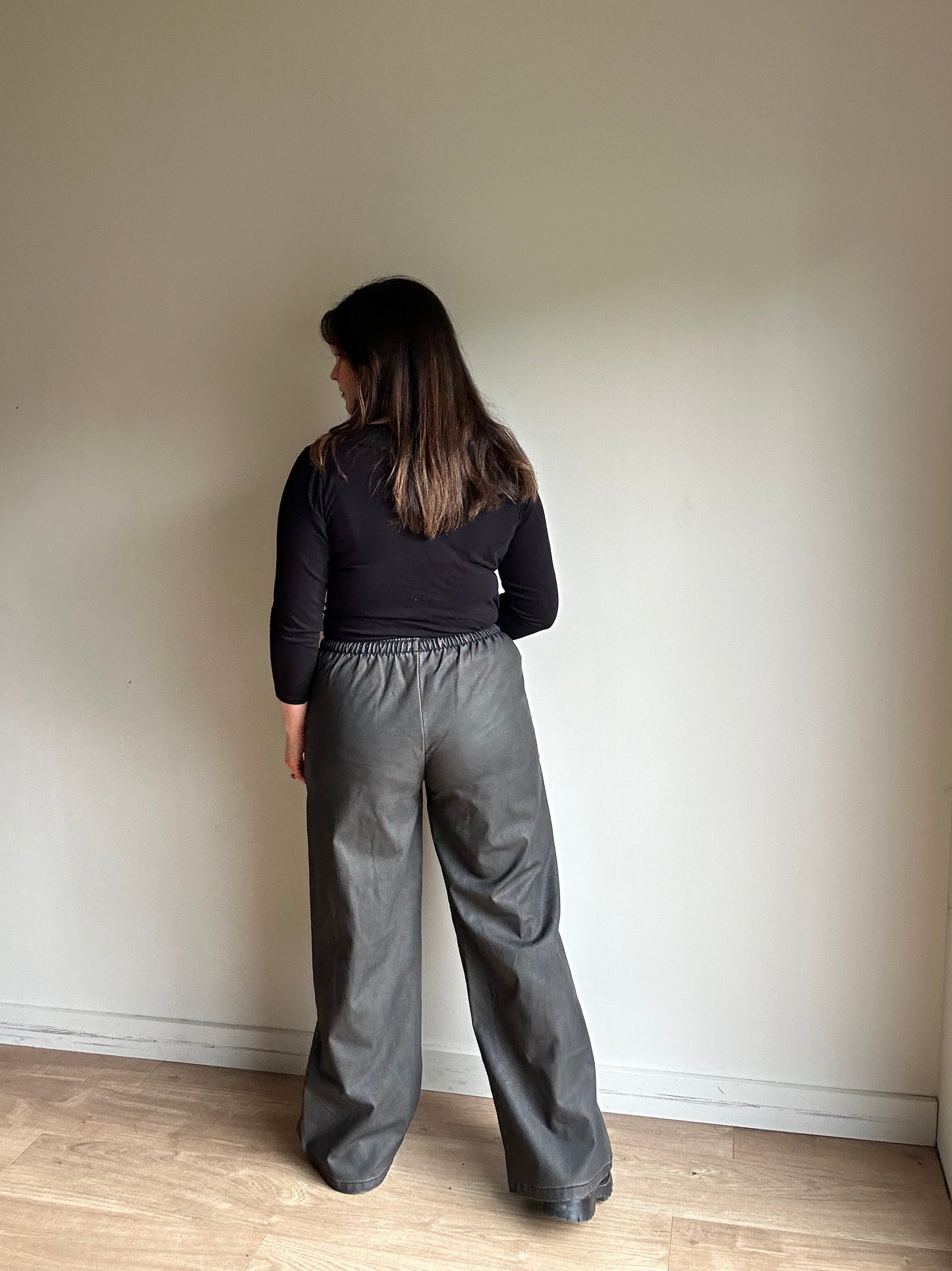 Stradivarius NEW Faux Leather Wide Leg Trousers, XL
