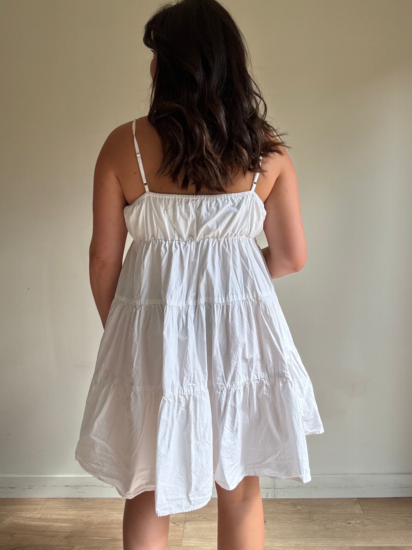 Earth Angel Pure Cotton Tiered Sun Dress, M-L