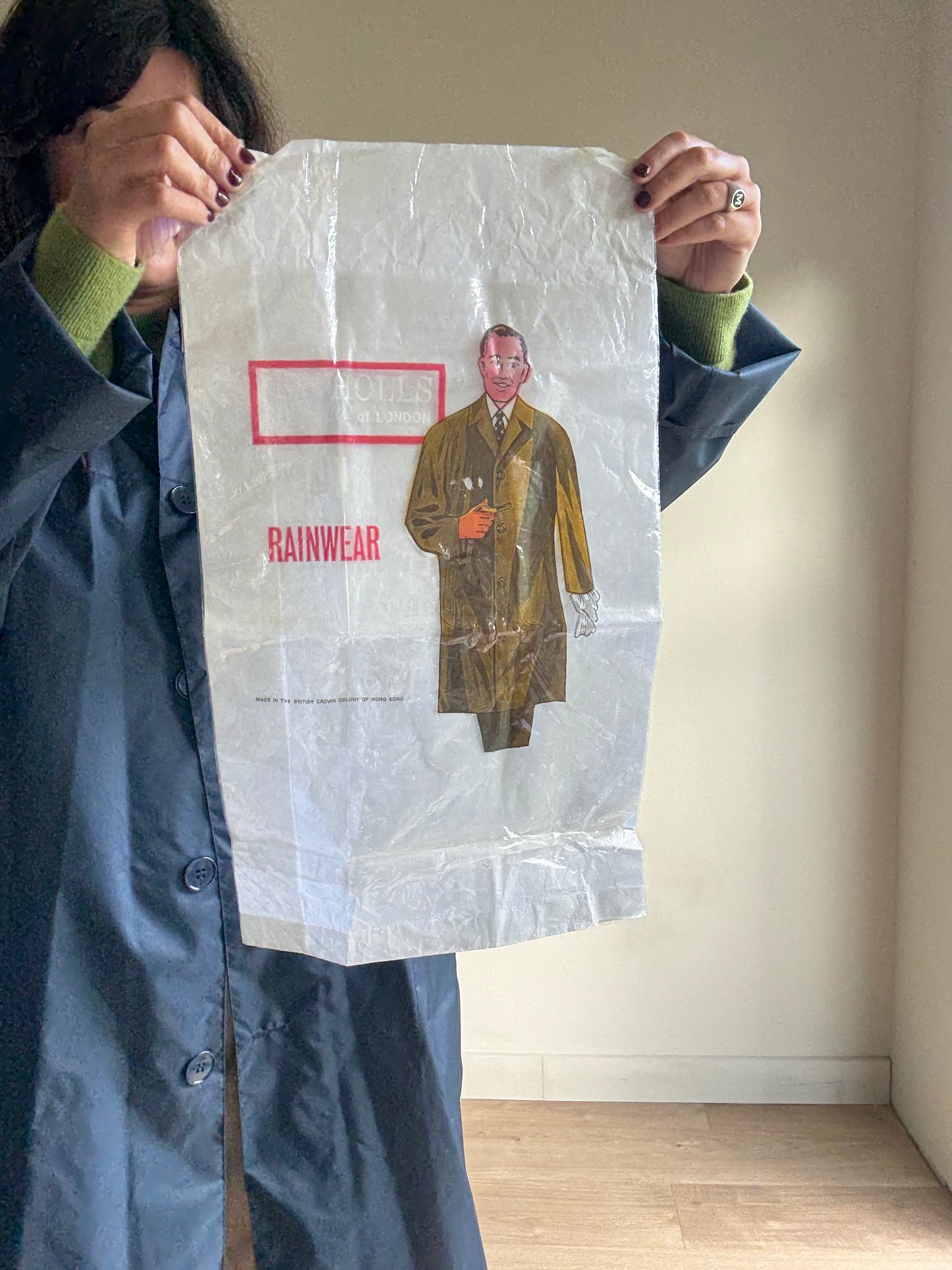 Vintage 'Nicholls of London' Waterproof Over Coat, L
