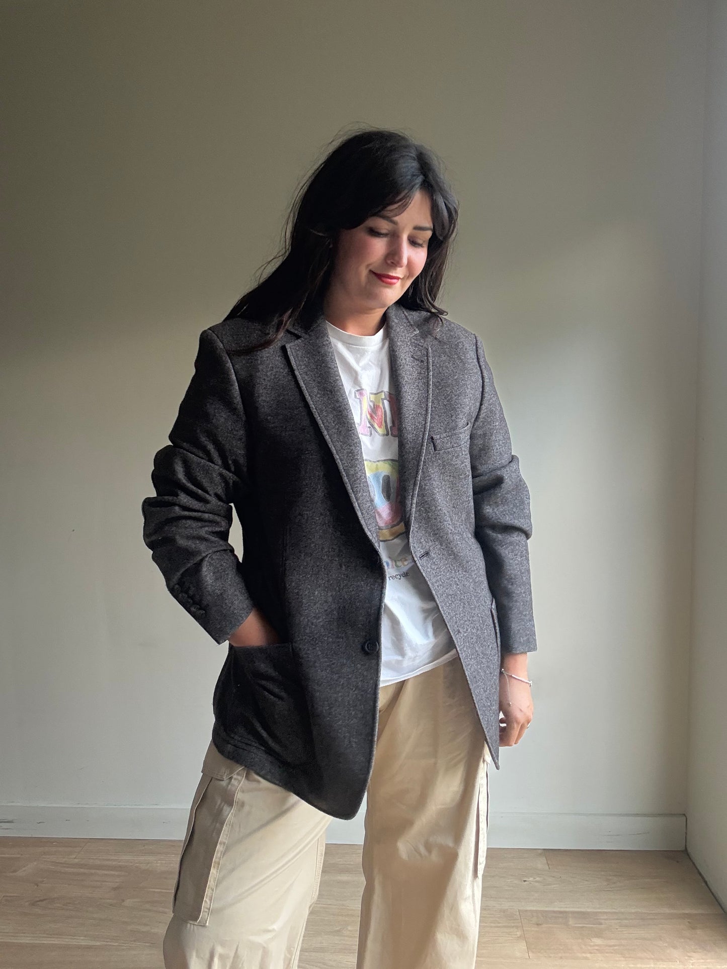 Vintage Wool Mix Blazer, L