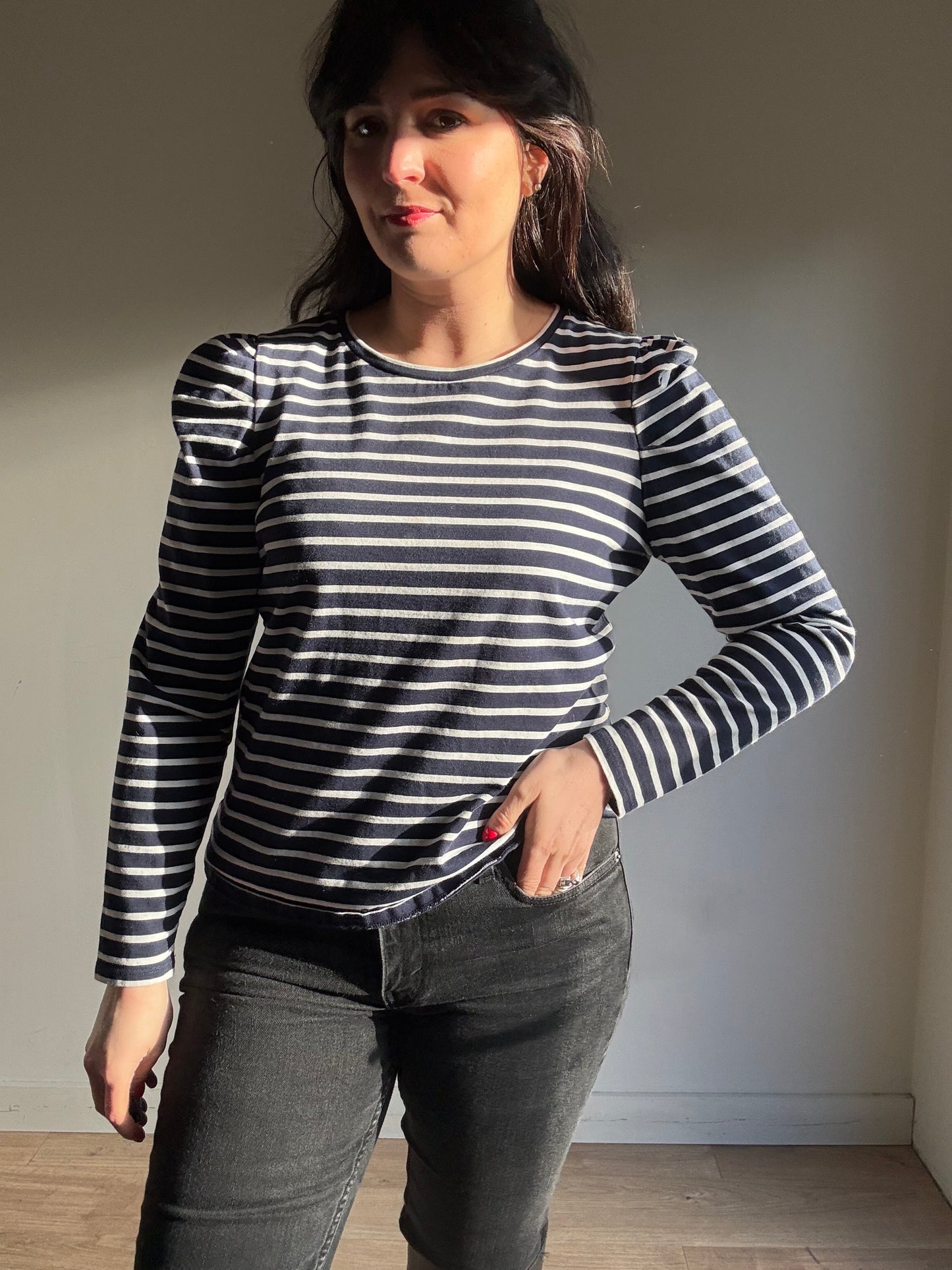 Boden Breton Pleat Sleeve Top, M-L