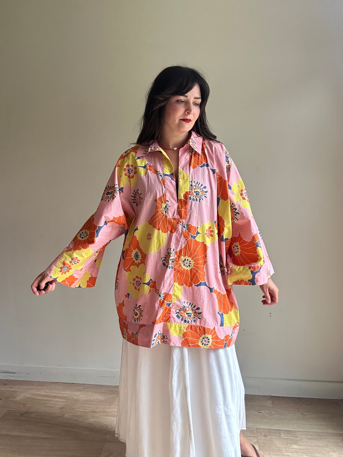 Zara Printed Cotton Tunic Top, XXL