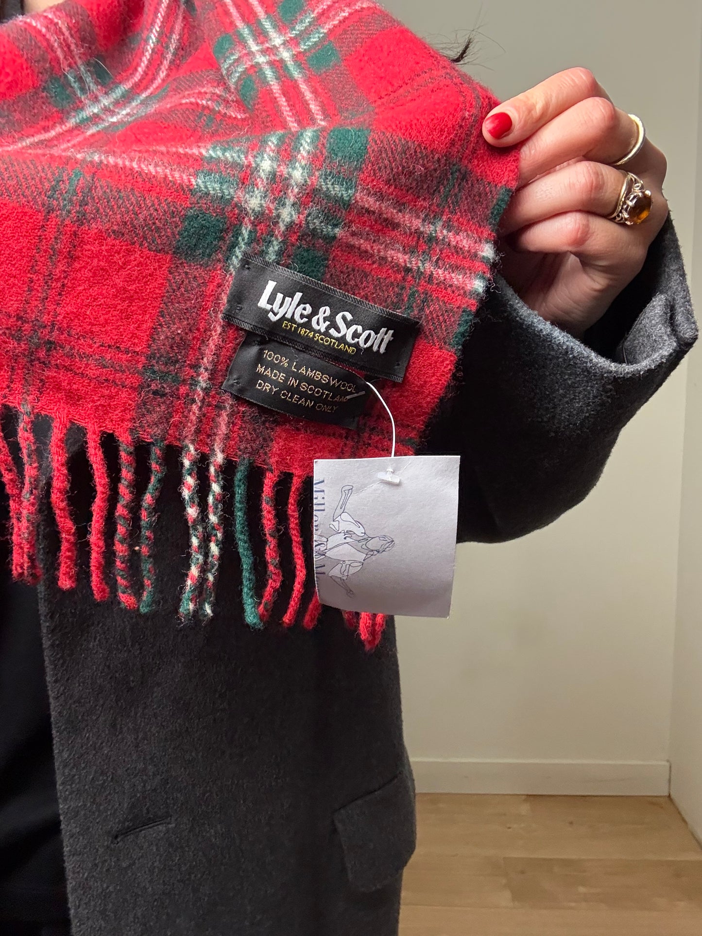 Check Lambswool Scarf, O/S