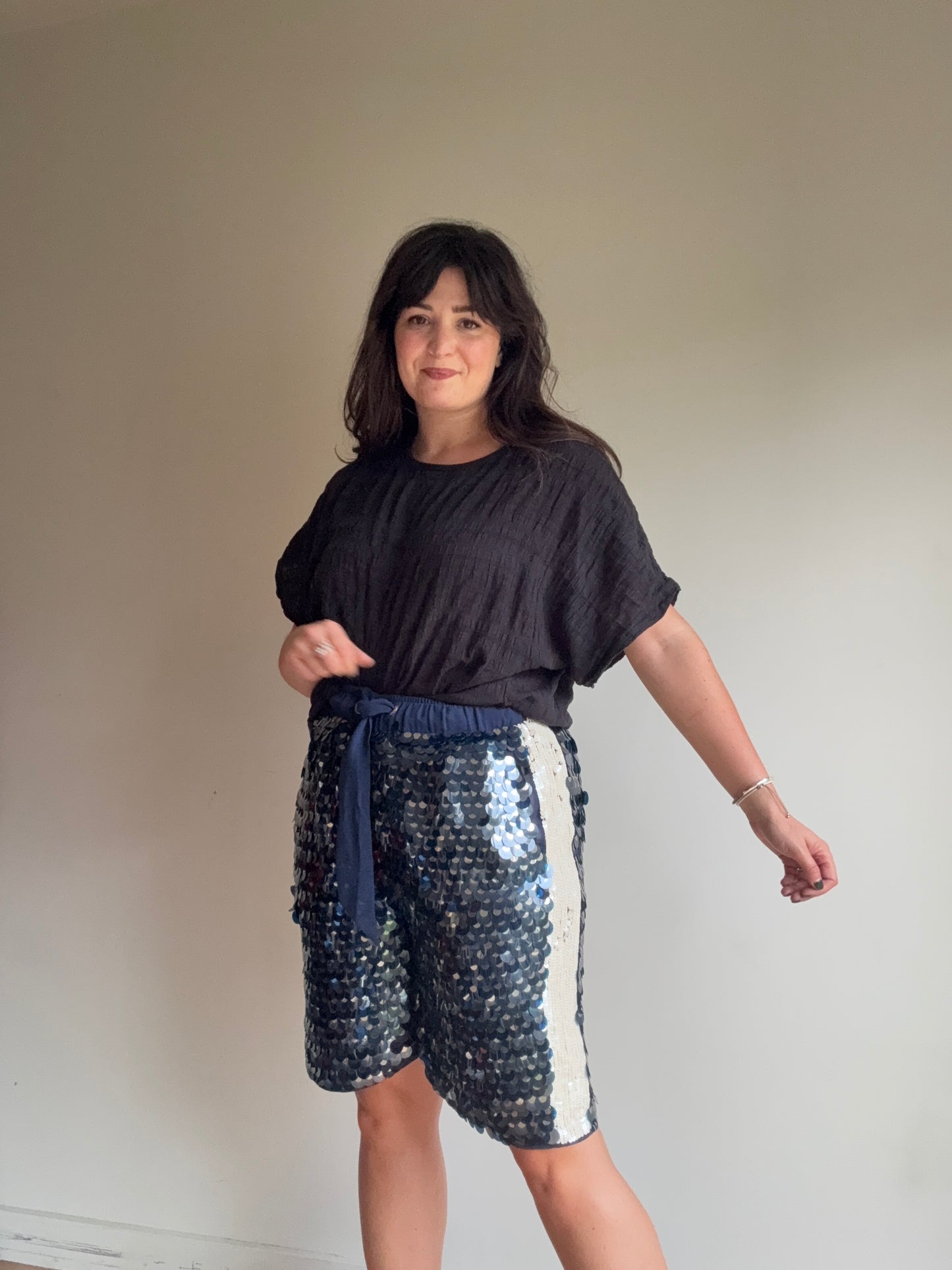 NEW Twinset Sequin Long Shorts, 40