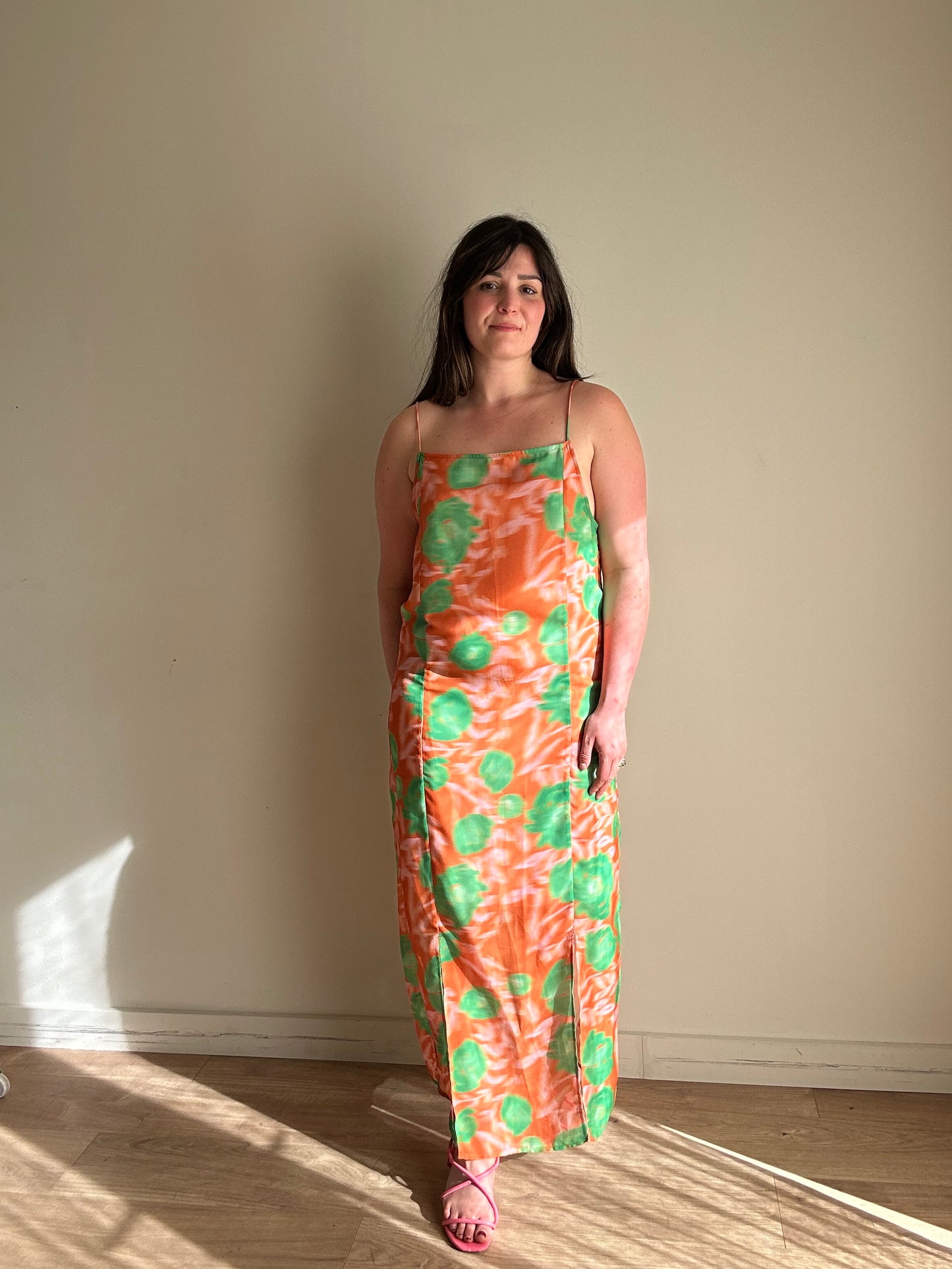 Ganni Crepe Printed Midi Dress, 42