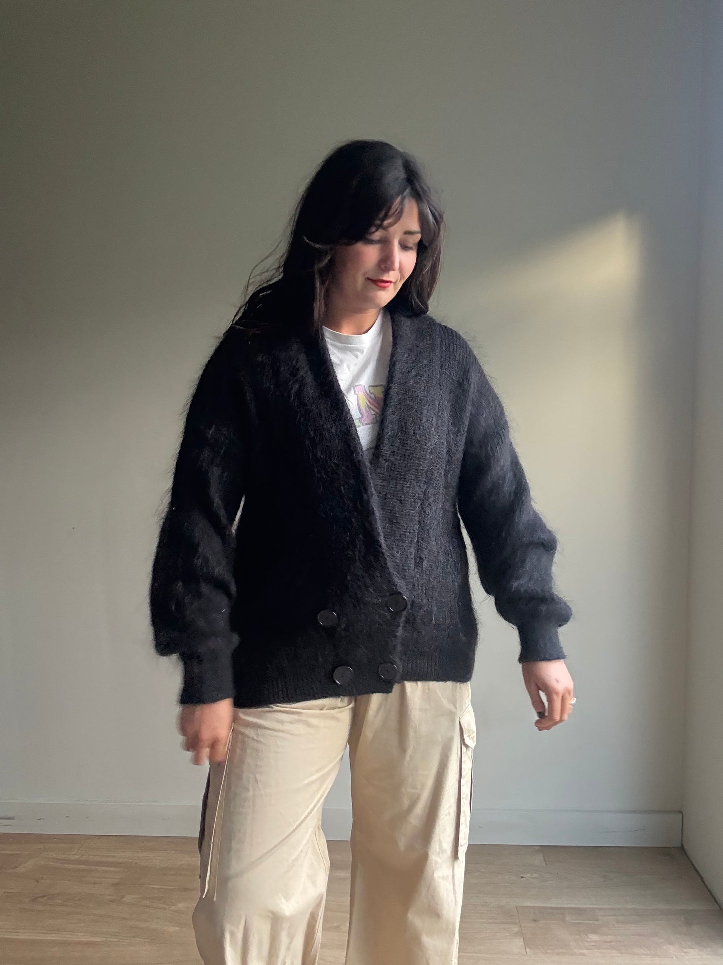Vintage Miss Sparks Mohair 80's Cardigan, L/XL