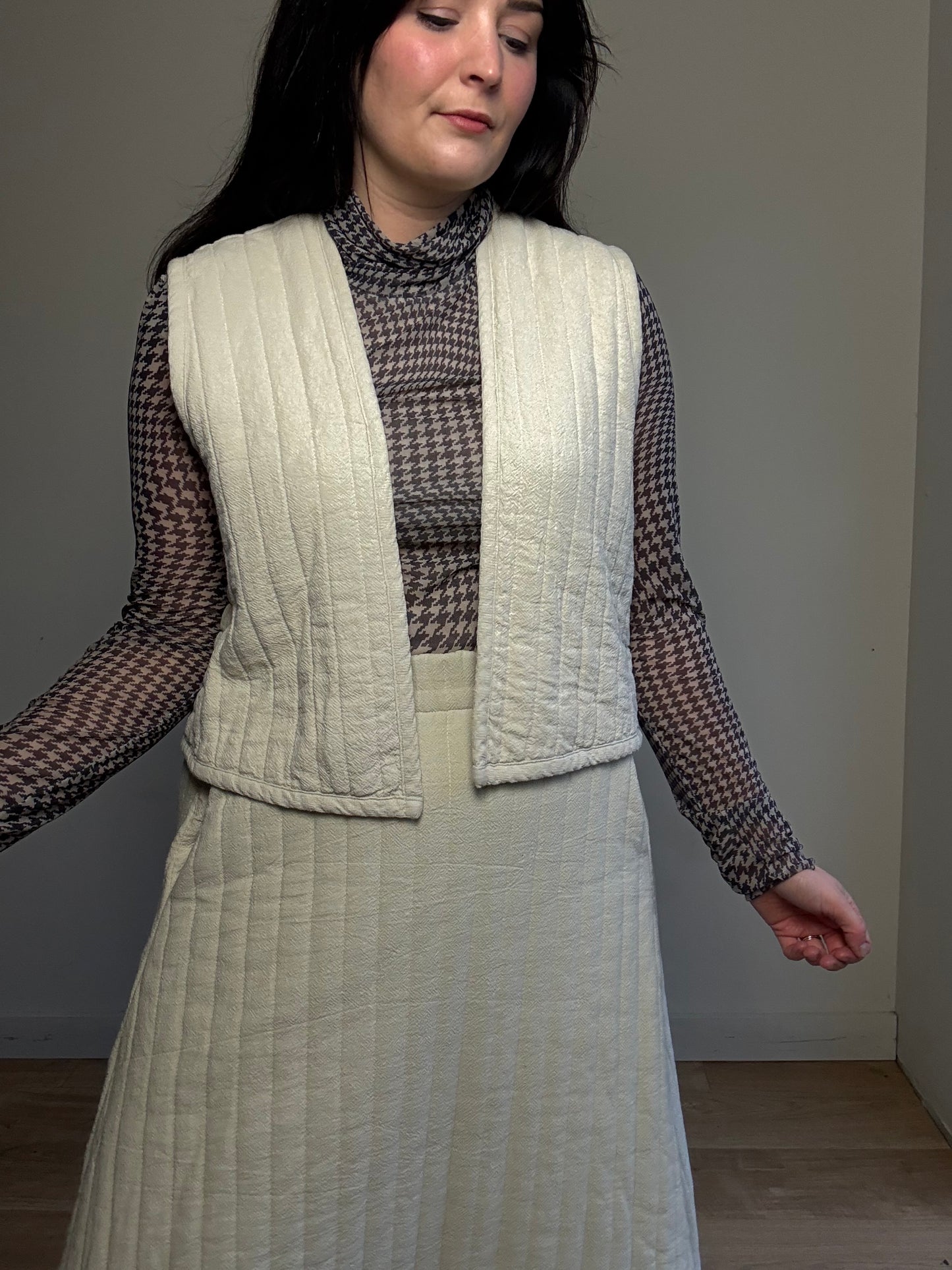 Ganni Mesh Houndstooth Rollneck, 42