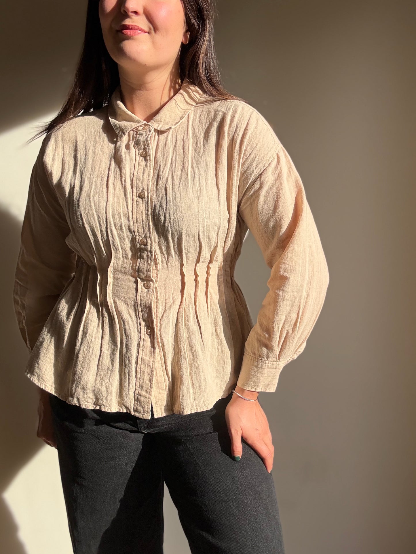 Japanese Gathered Waist Shirt, S