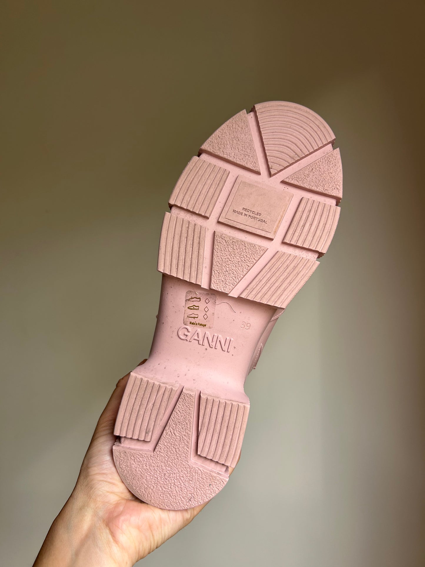 Pink Ganni Rubber City Mules, 39