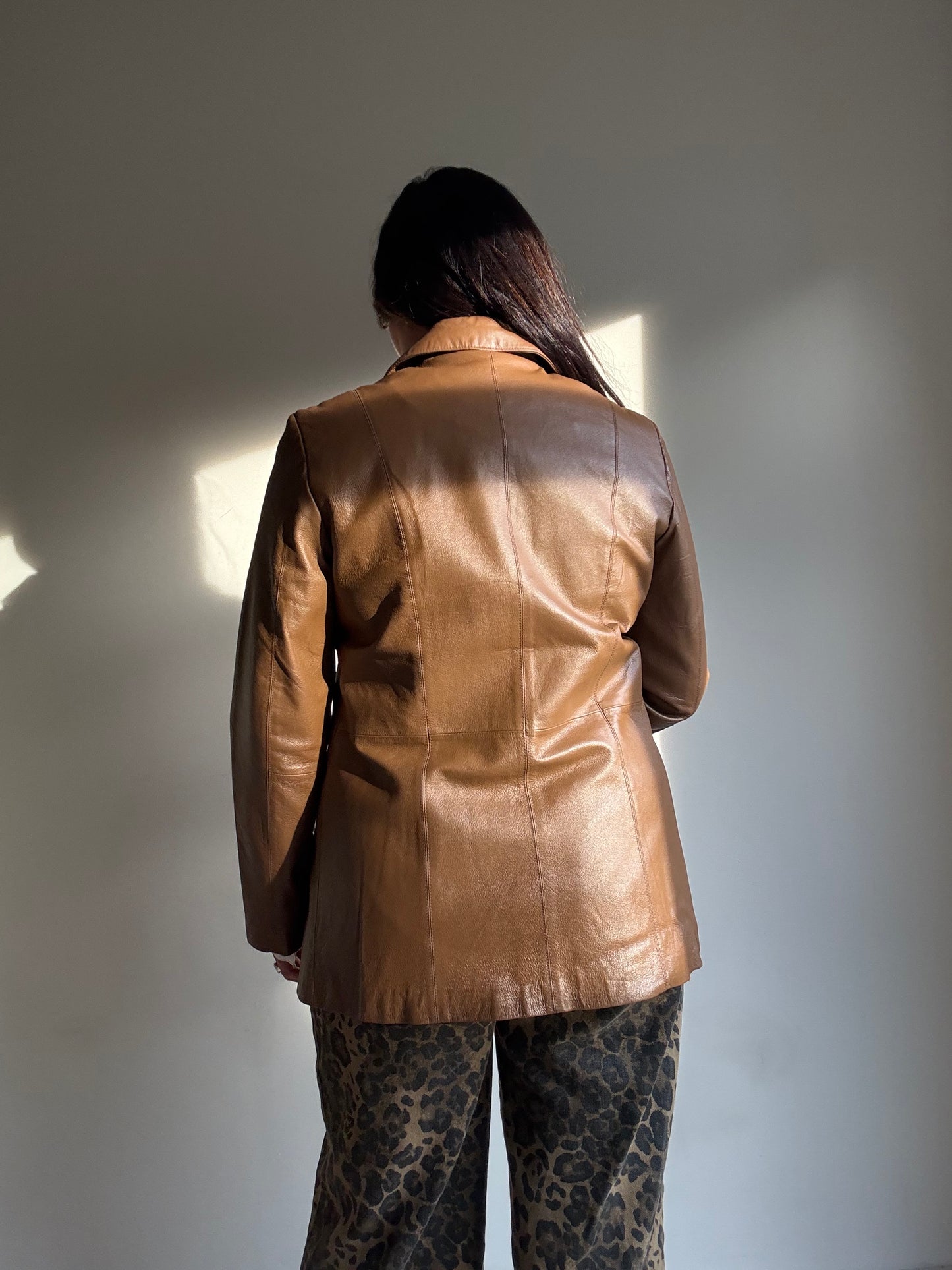 Vintage Genuine Leather Grained Jacket, S