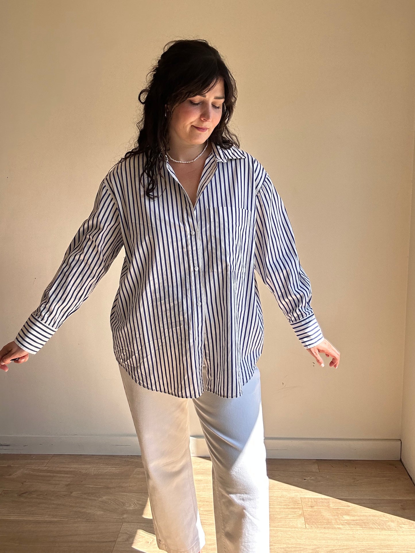 M&S Pure Cotton Stripe Shirt, 14