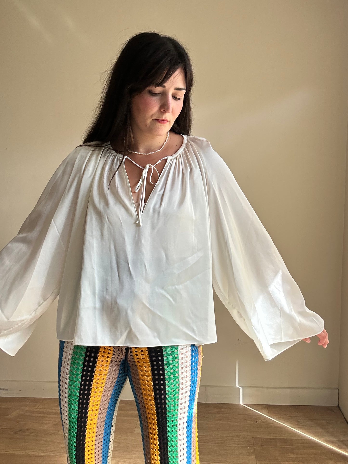 Frame Satin Flowy Blouse, L