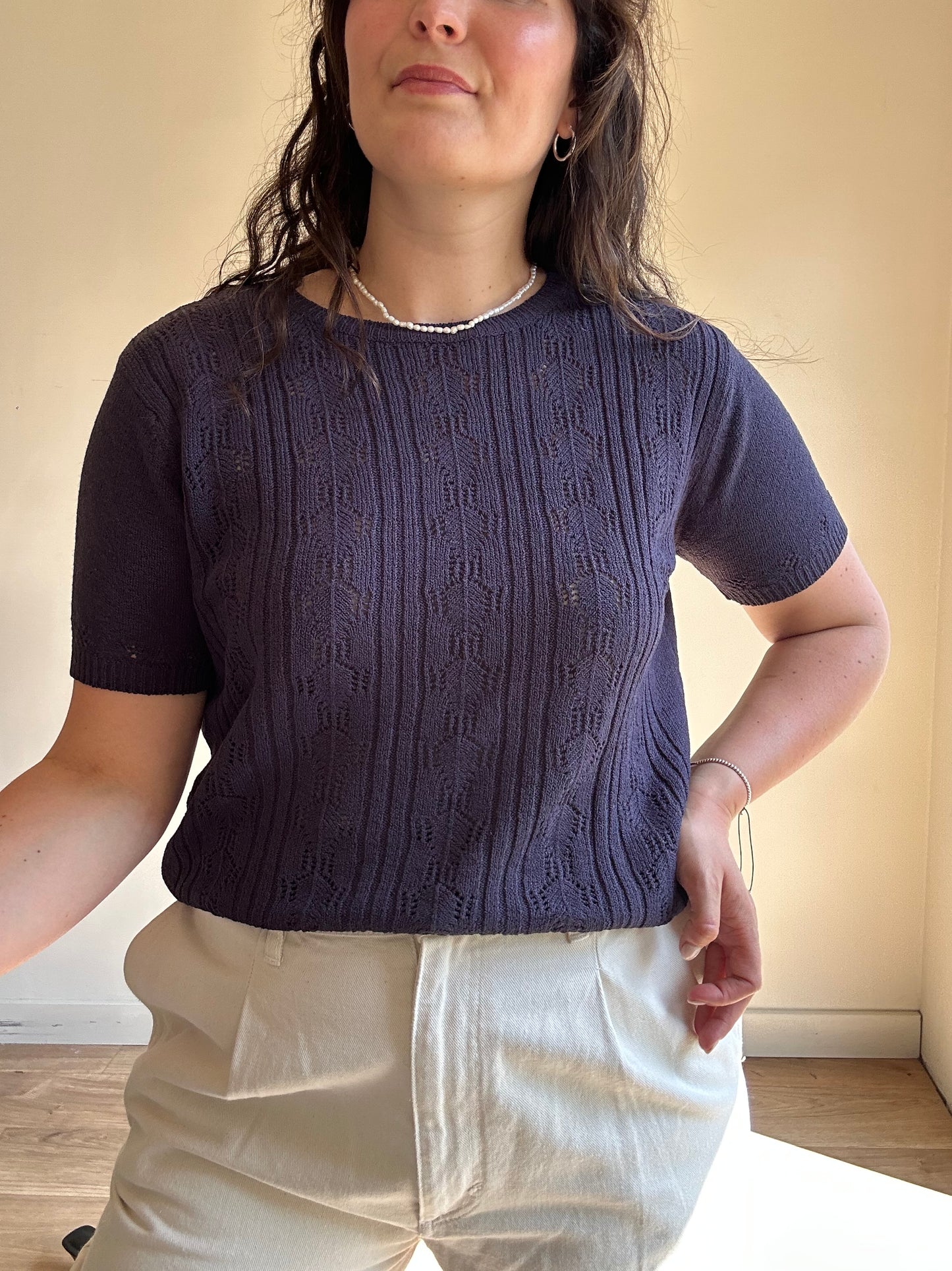 Vintage Pointelle Little Top, XL