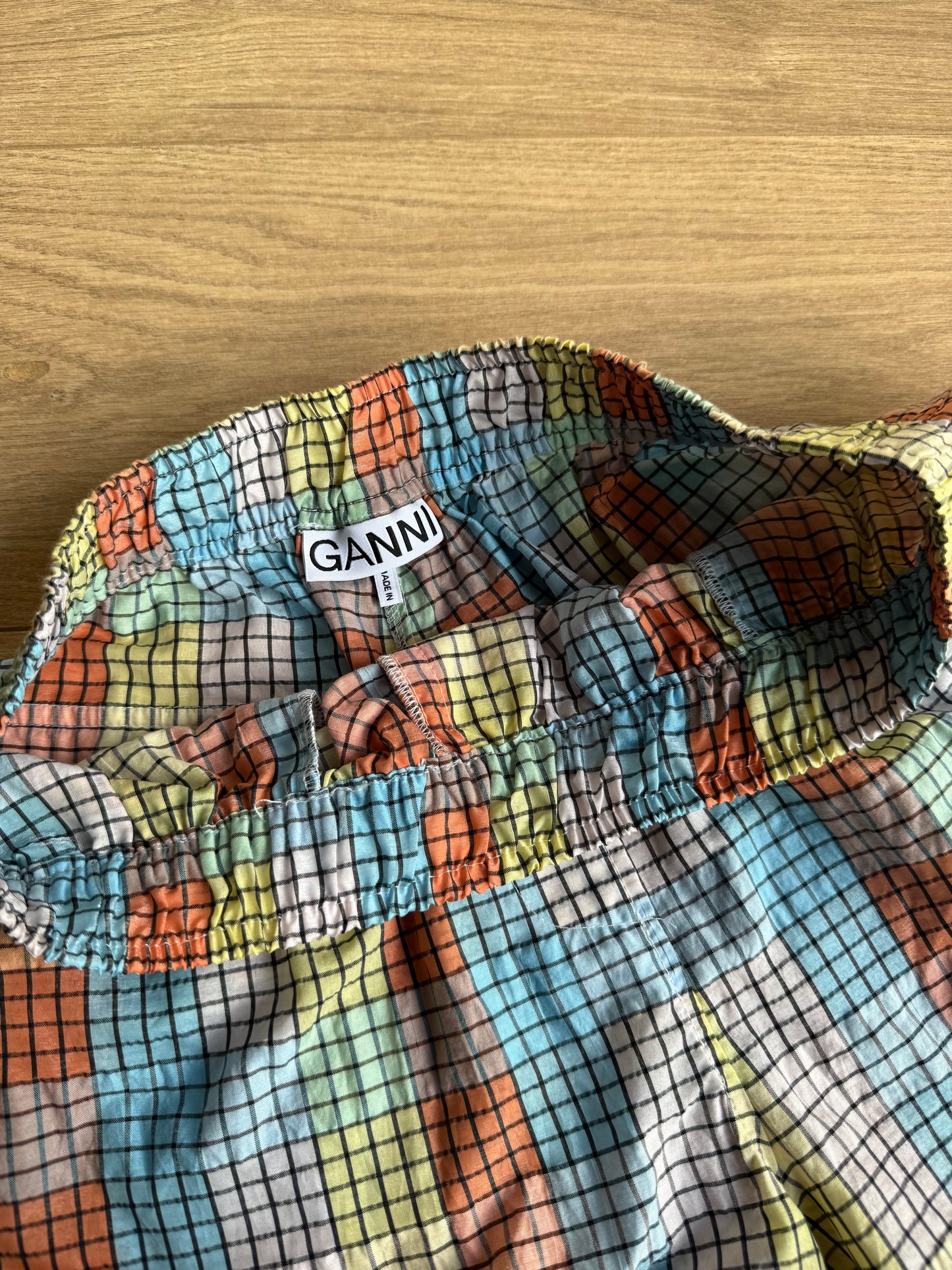 Ganni Check Shorts, 38
