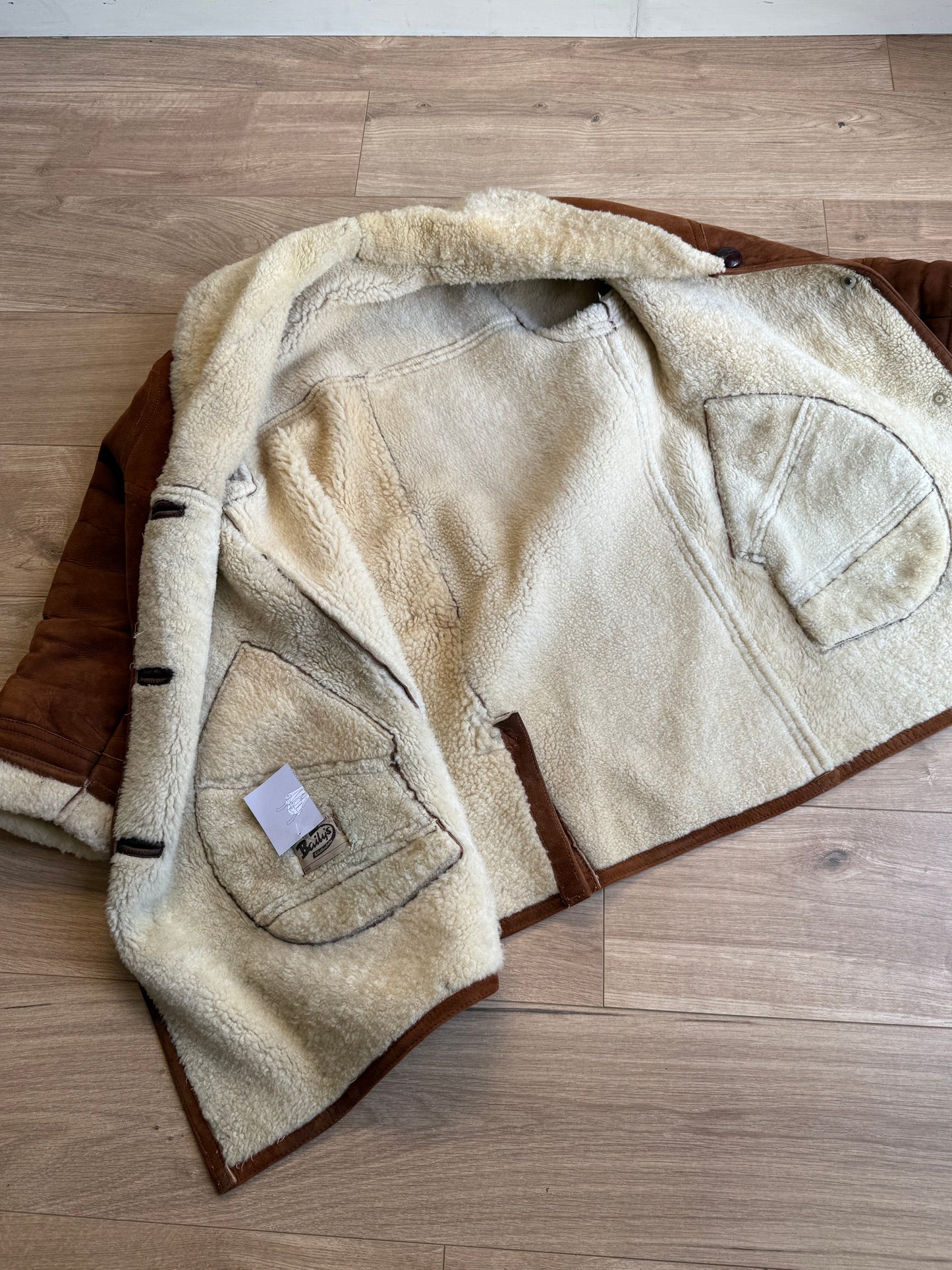 Vintage Sheepskin Shearling Coat, L/XL