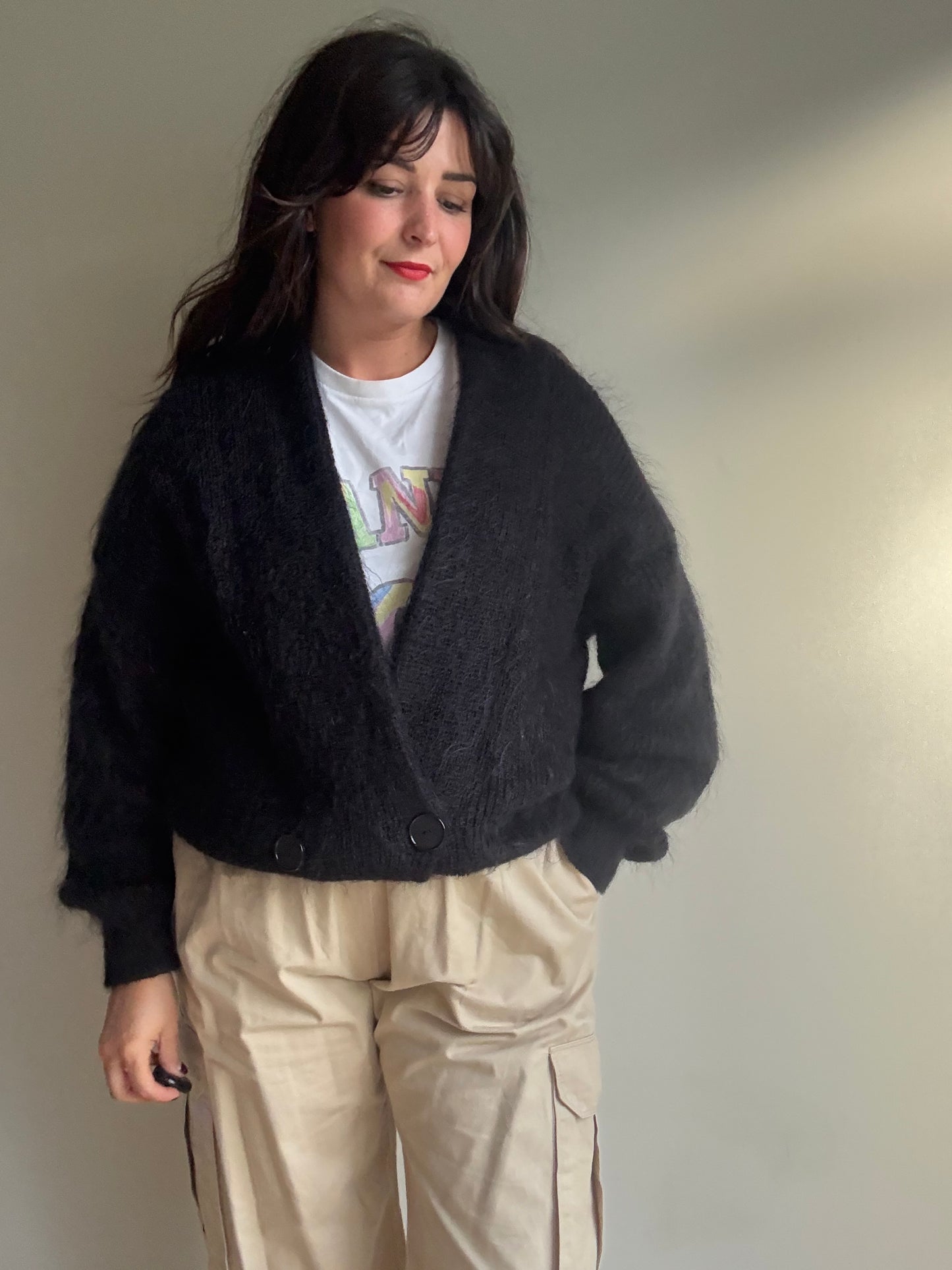 Vintage Miss Sparks Mohair 80's Cardigan, L/XL