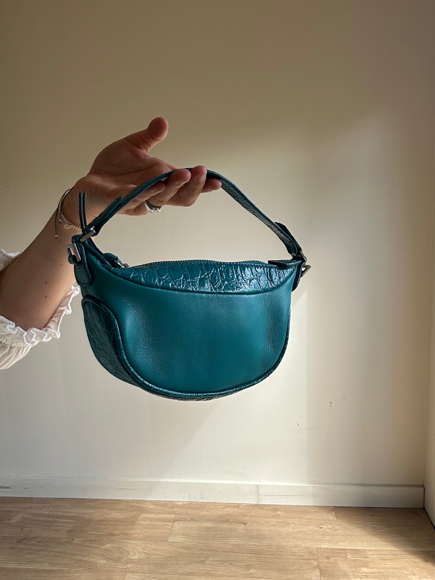 By Far Ami Croco Nappa Leather Bag, Mini