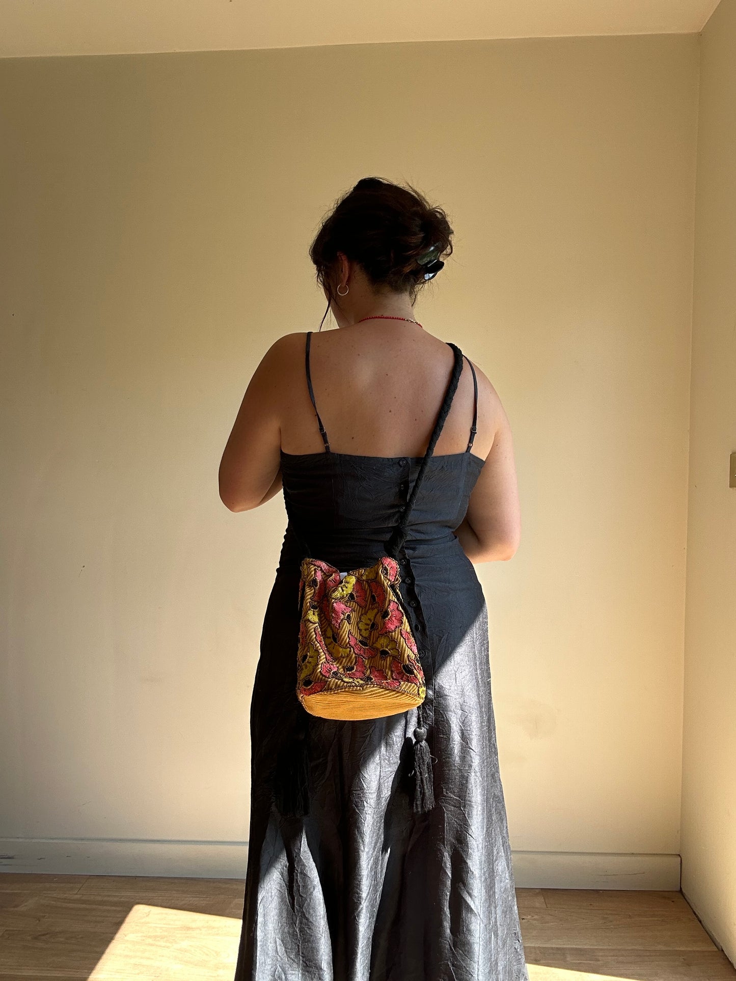 Beaded Pouch Bag, One Size
