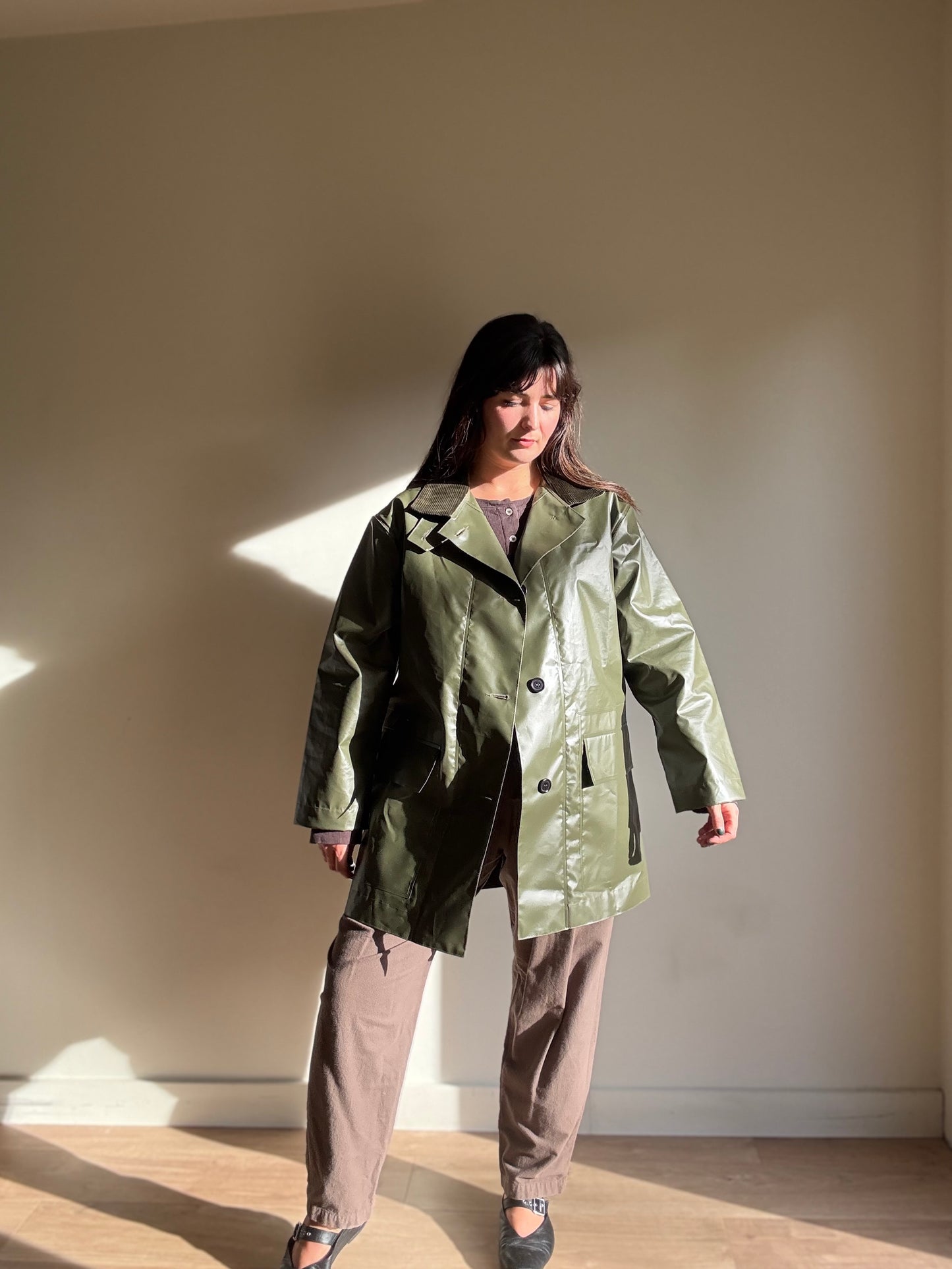 Margaret Howell NEW Welded PVC Coated Mac, S