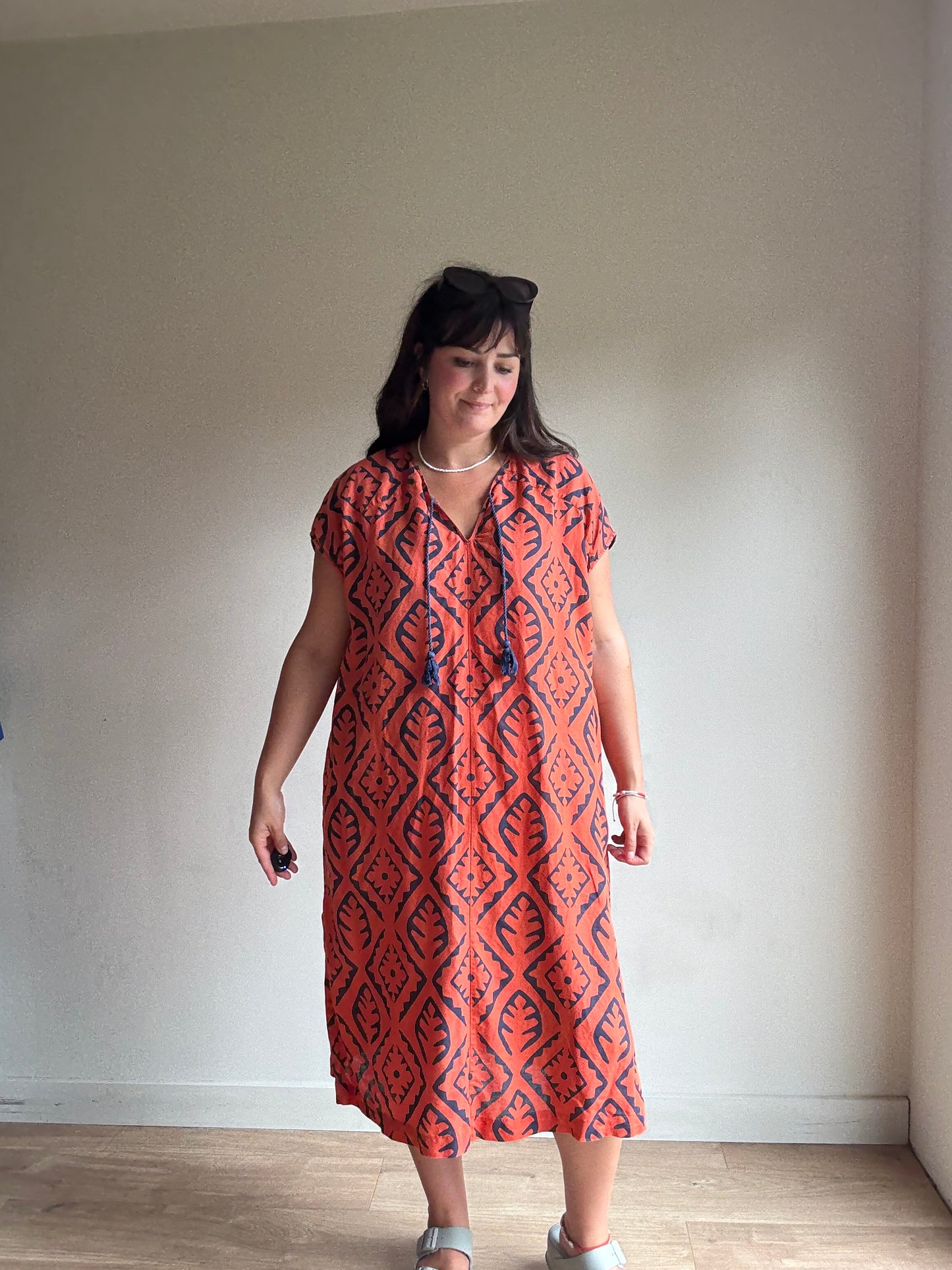 Toast Printed Linen Cotton Dress, M