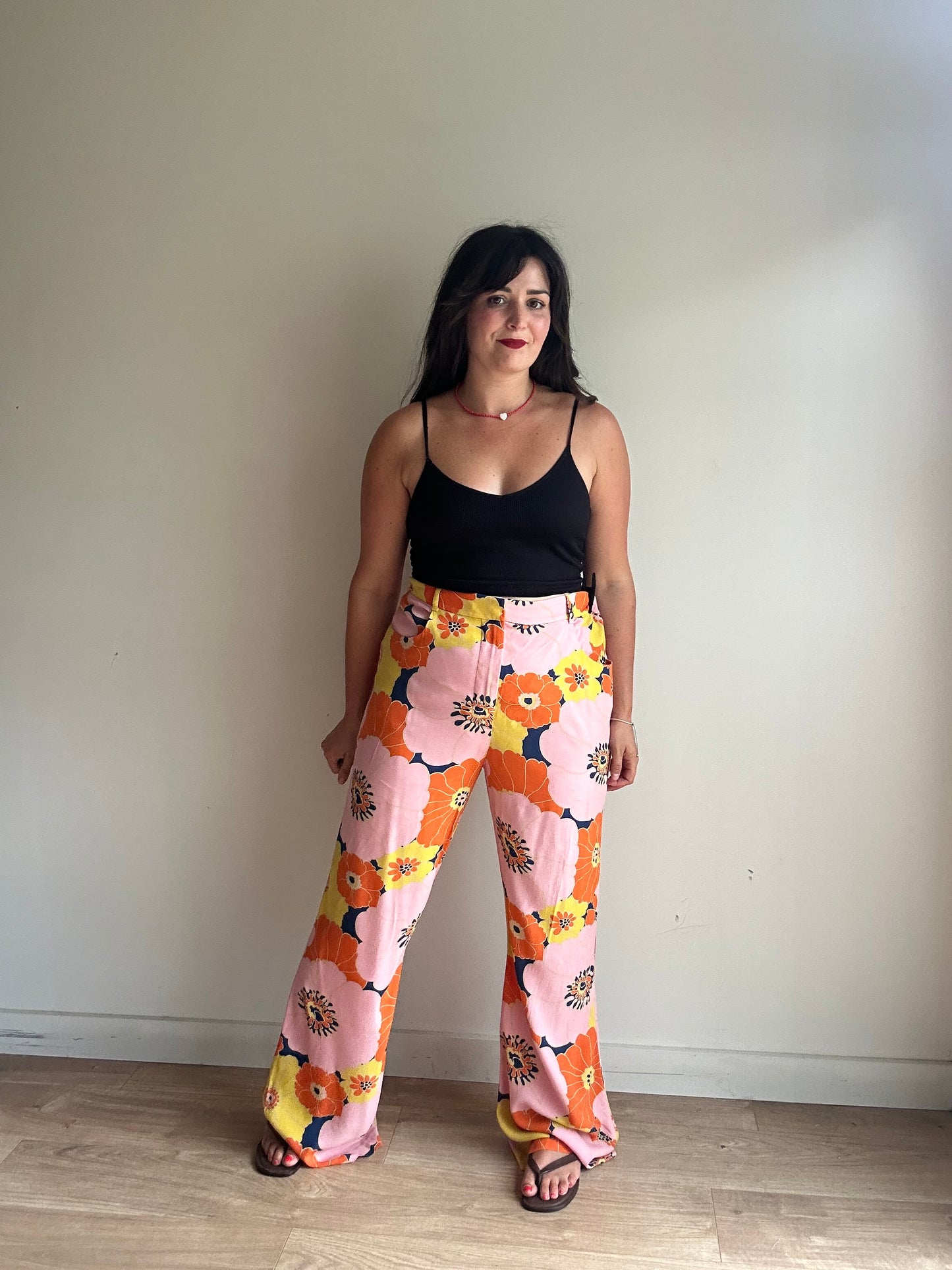 Zara Printed Wide Leg Trousers, XXL