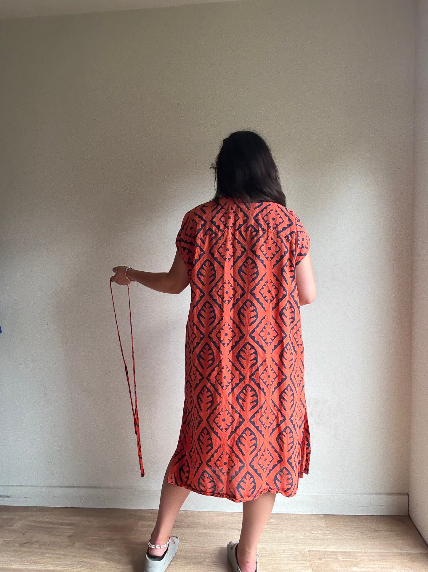 Toast Printed Linen Cotton Dress, M