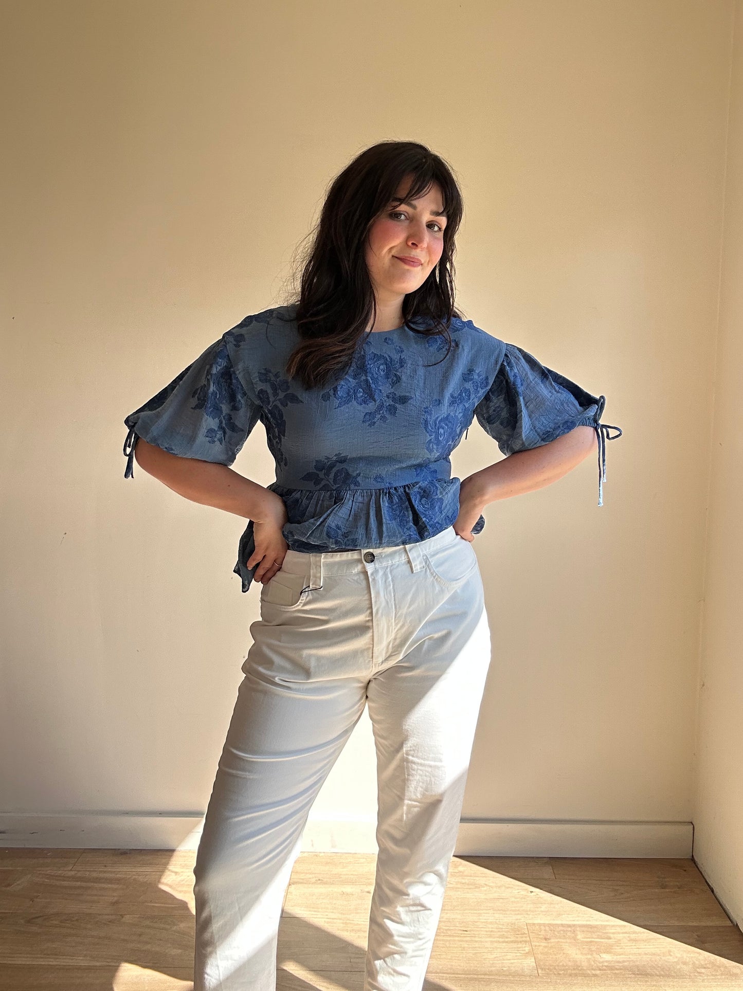 White Zara NEW Cotton Trousers, 44/XL