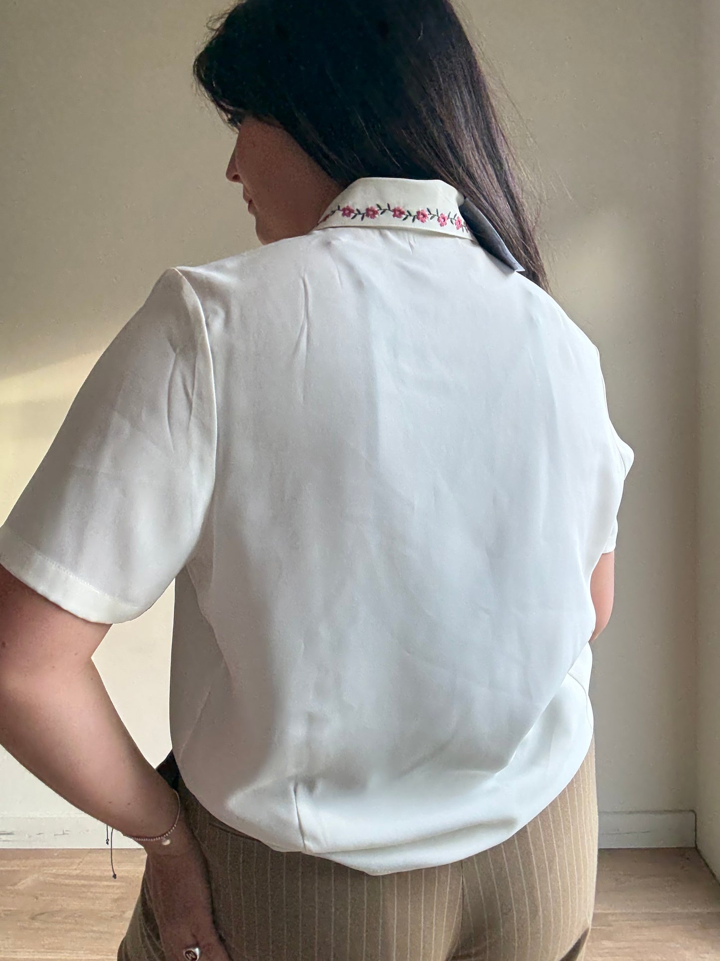 Vintage Eastex Embroidered Floral Shirt, 14