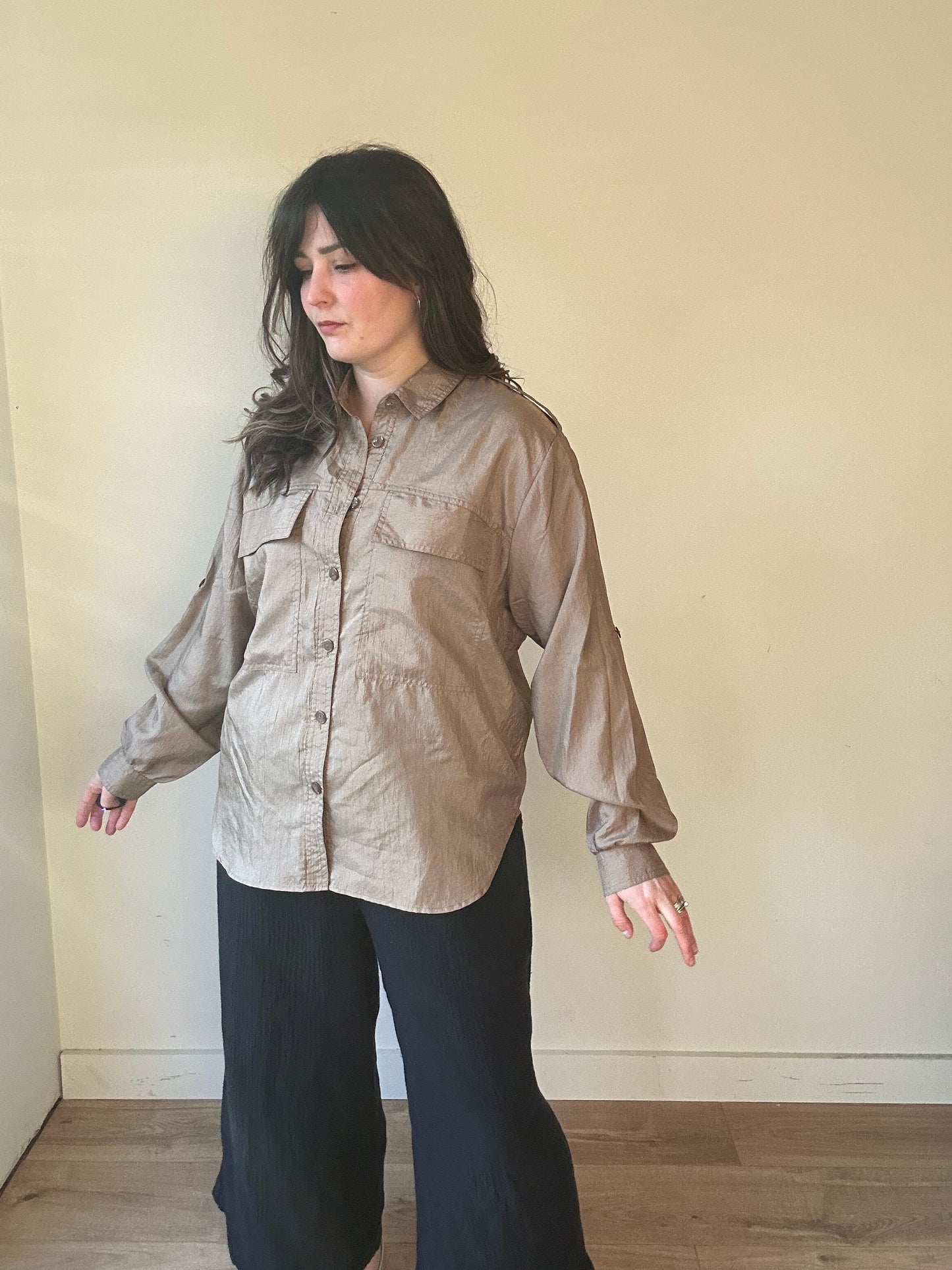 Vintage Satin Utility Shirt, L/XL