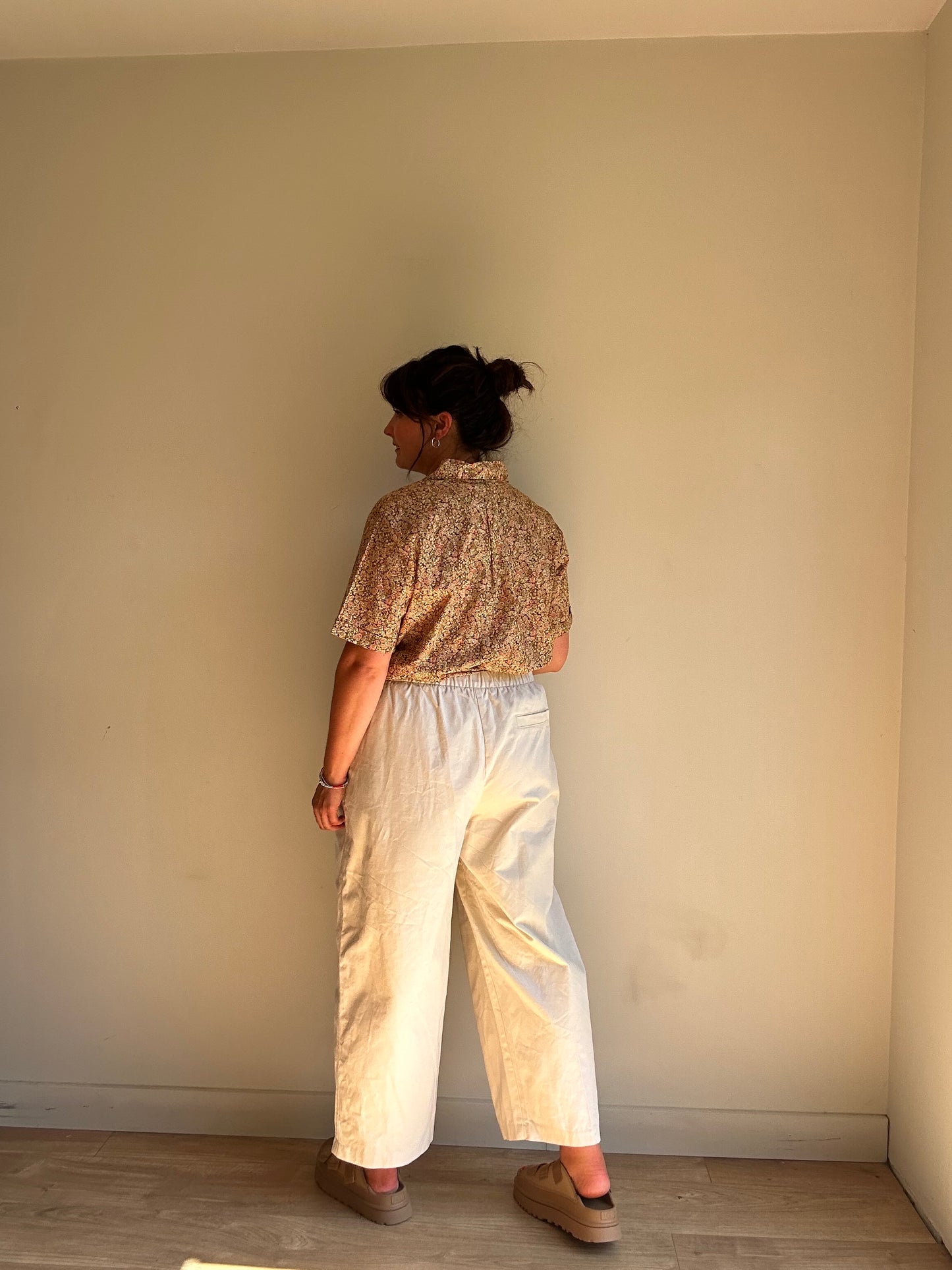 M&S Barrel Leg Cotton Trousers, 18