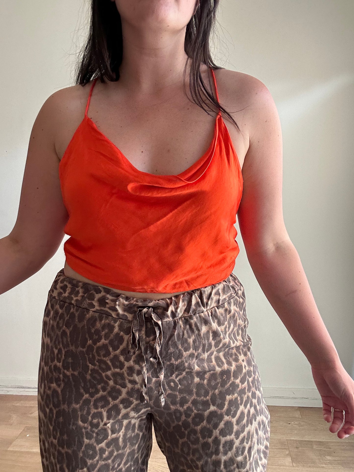 Zara Satin Backless Top - One Size
