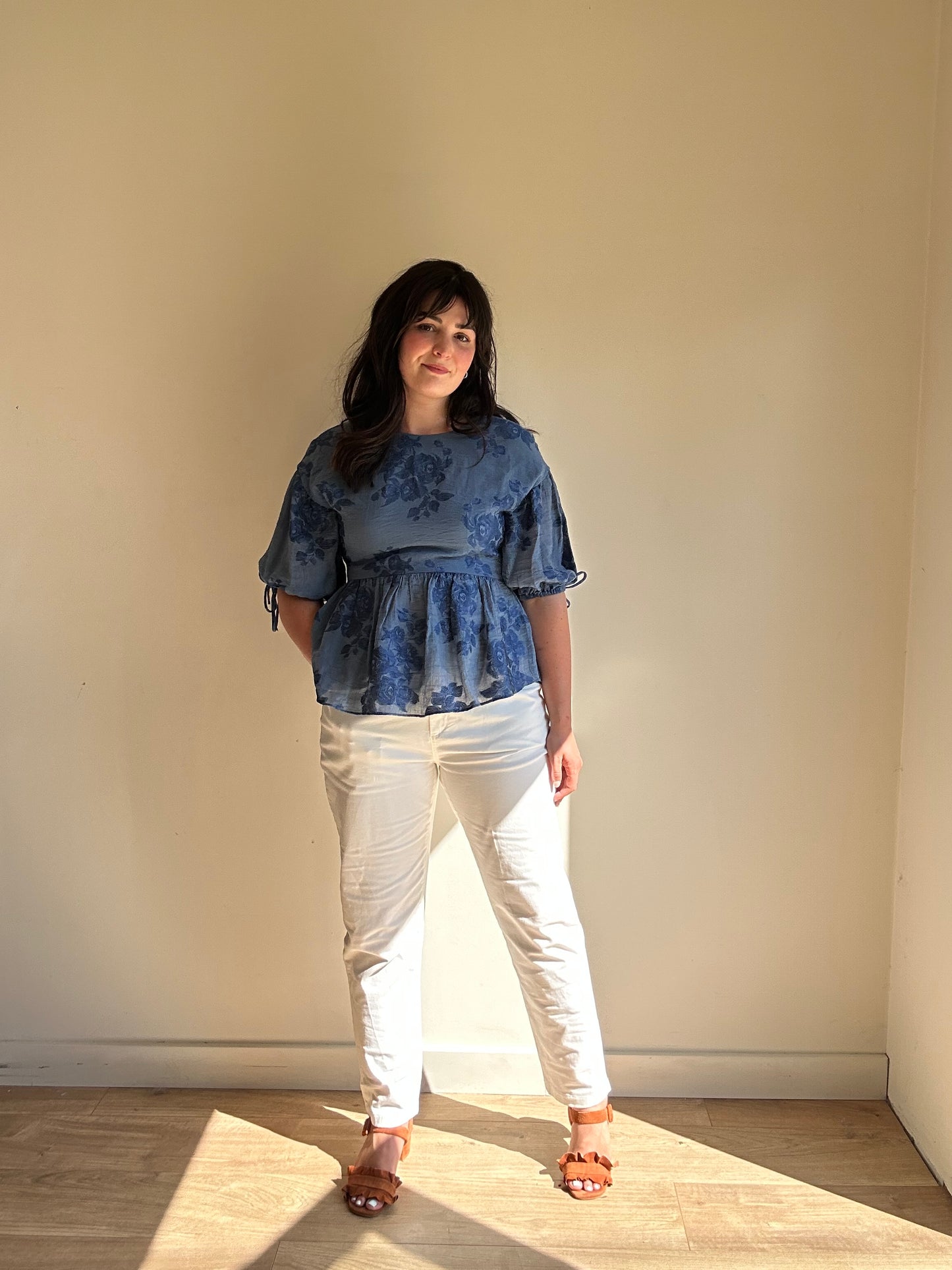 White Zara NEW Cotton Trousers, 44/XL
