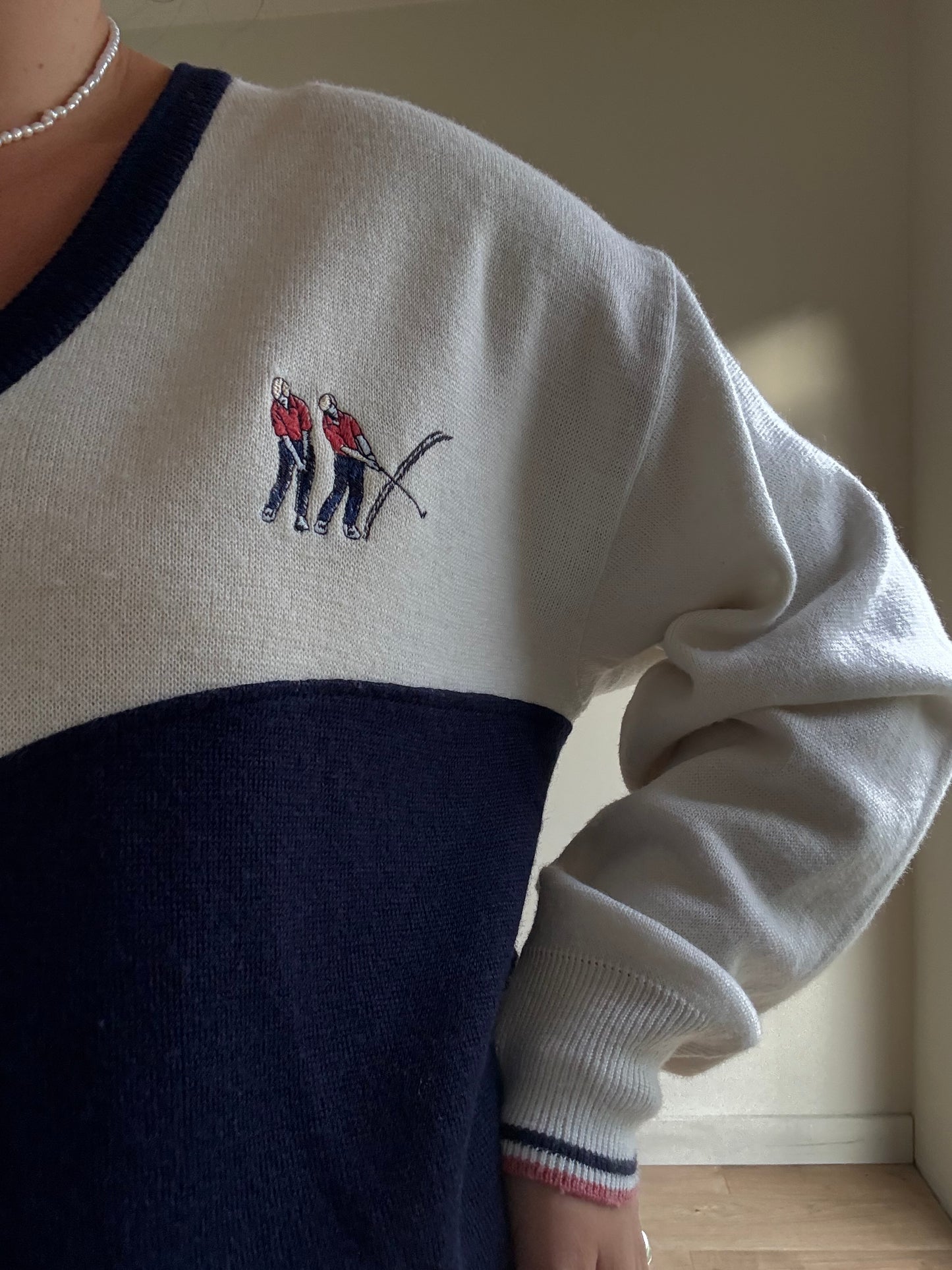 Vintage Wool Mix Golf Jumper, M