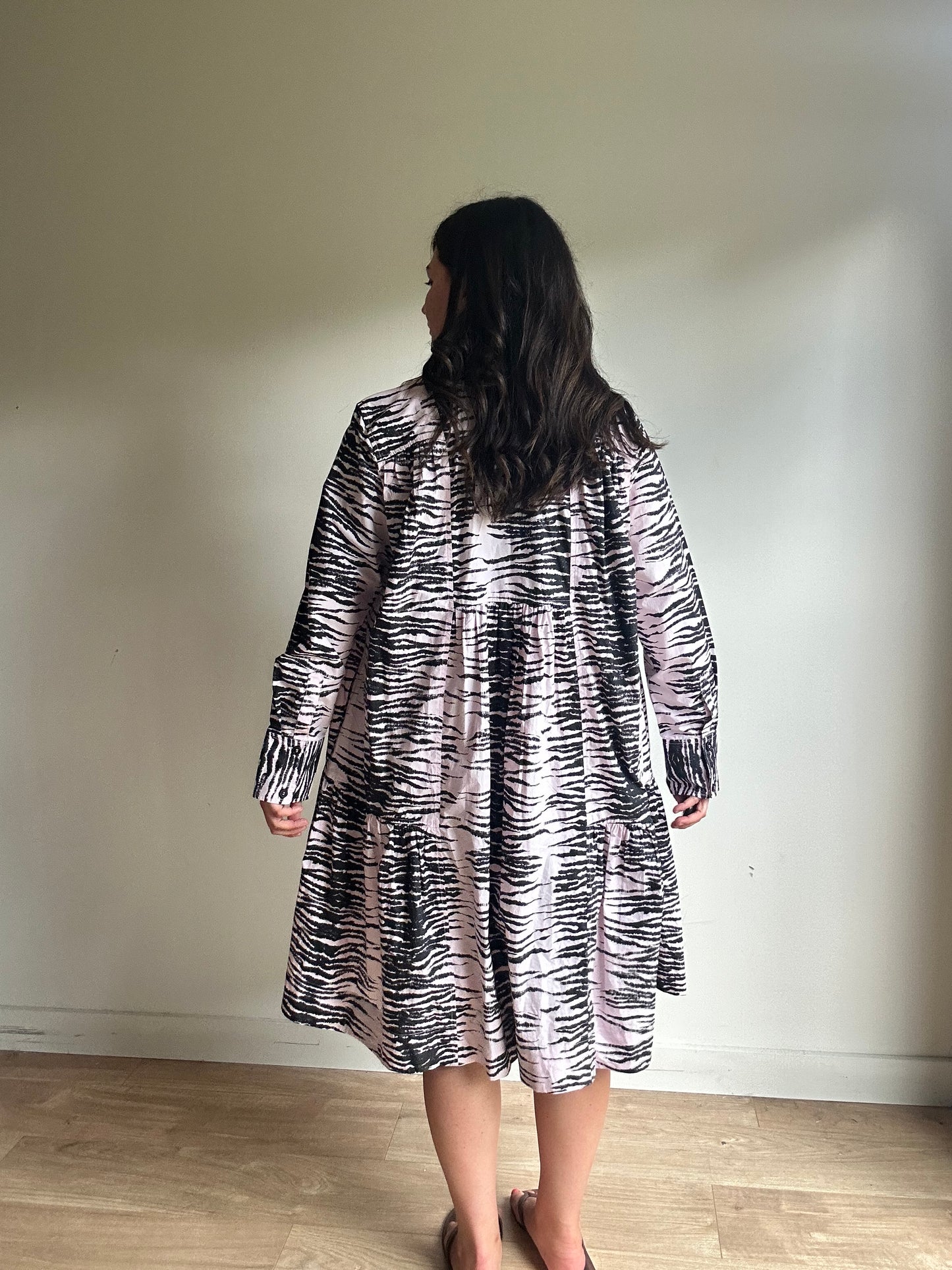 Ganni Tiger Print Cotton Dress, 38
