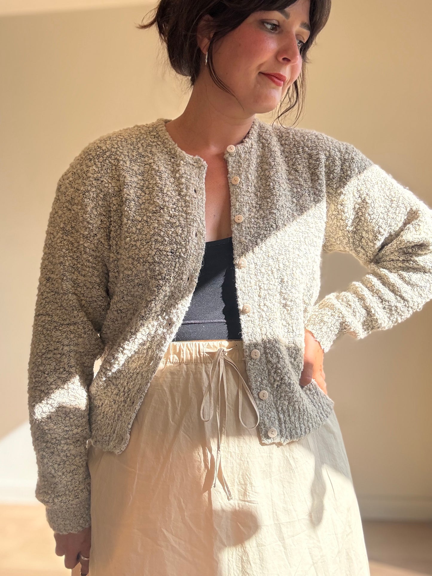 Vintage Boucle Cardigan, M/L