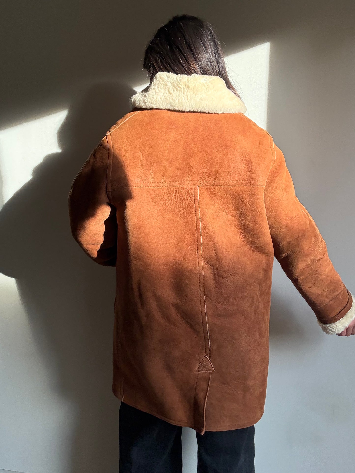Vintage Sheepskin Shearling Coat, L/XL