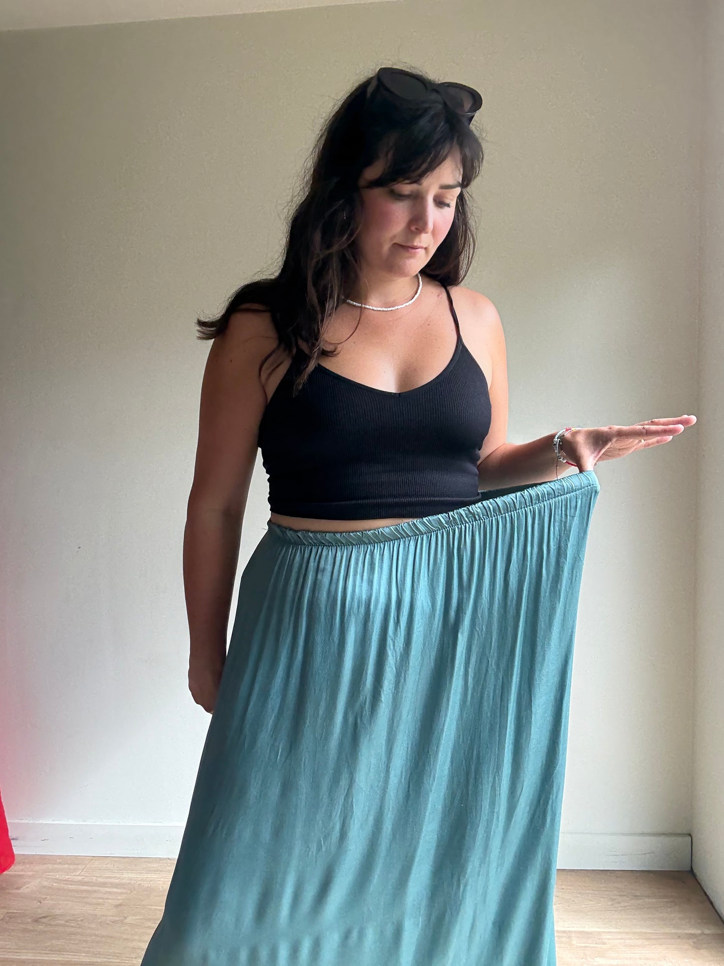 NEW Silk Mix Maxi Skirt, L/XL