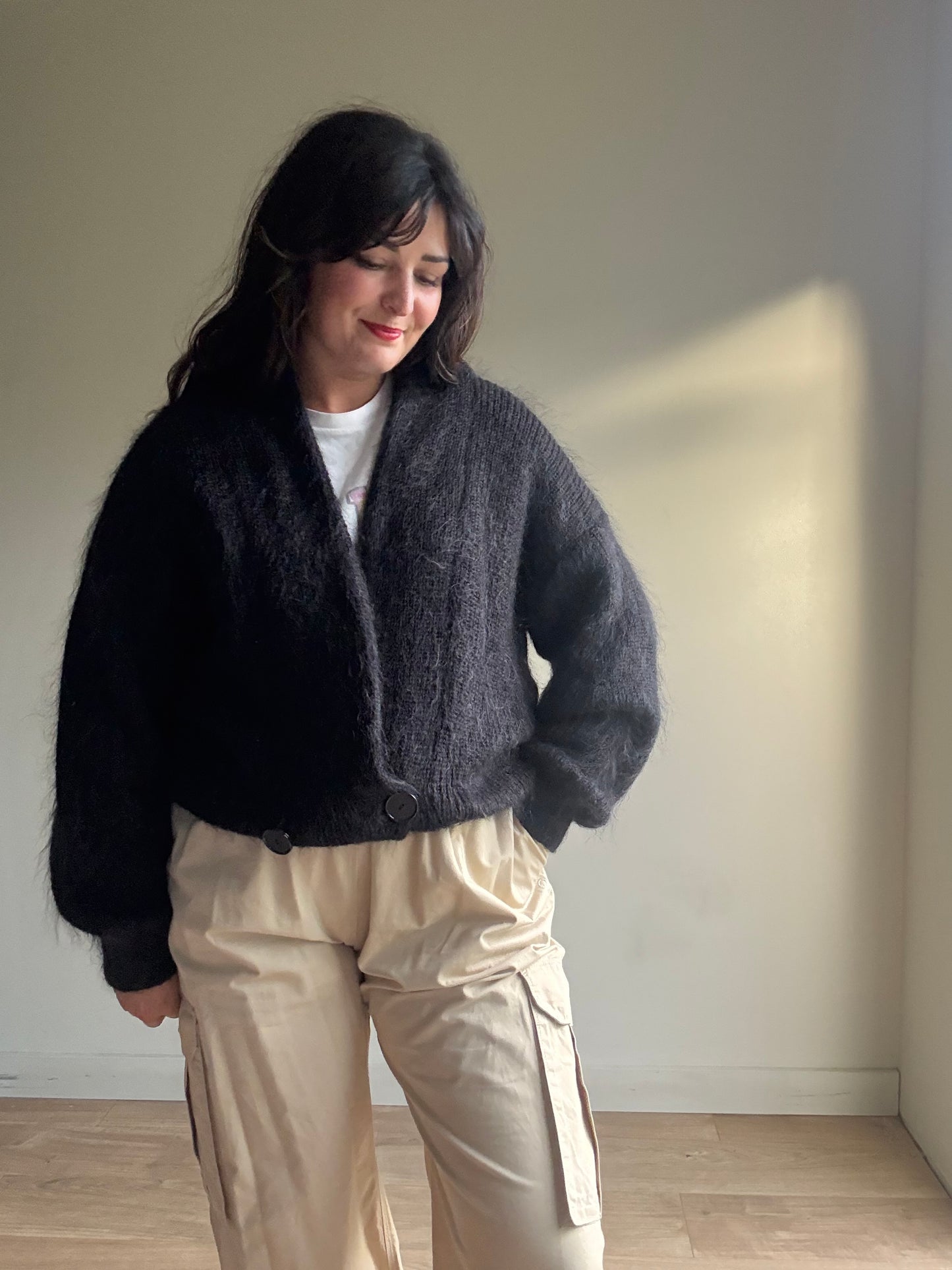 Vintage Miss Sparks Mohair 80's Cardigan, L/XL
