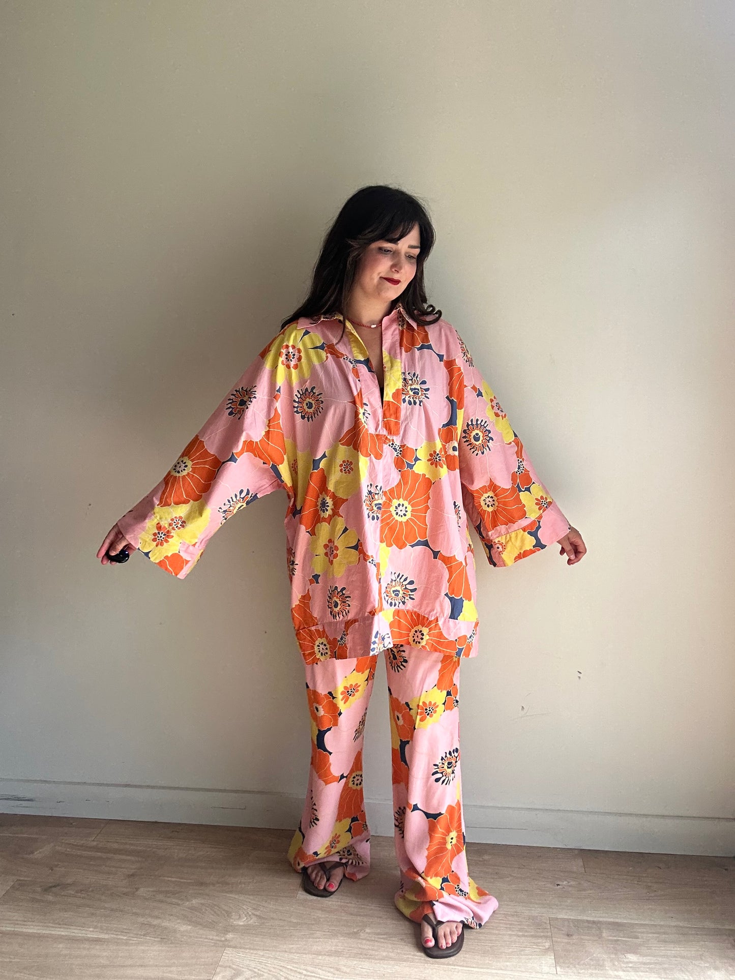 Zara Printed Cotton Tunic Top, XXL