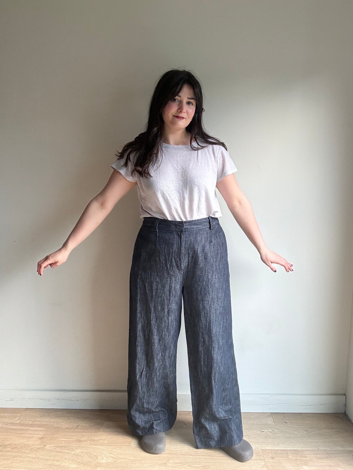 M&S Suit Chambray Denim Effect Suit, 18