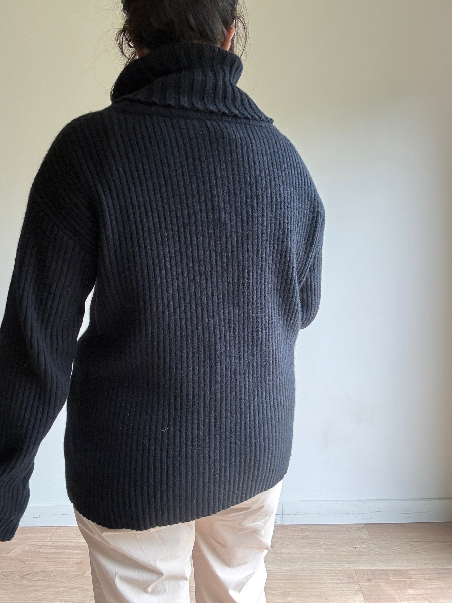 Banana Republic Cashmere Ribbed Turtle Neck Jumper, XL