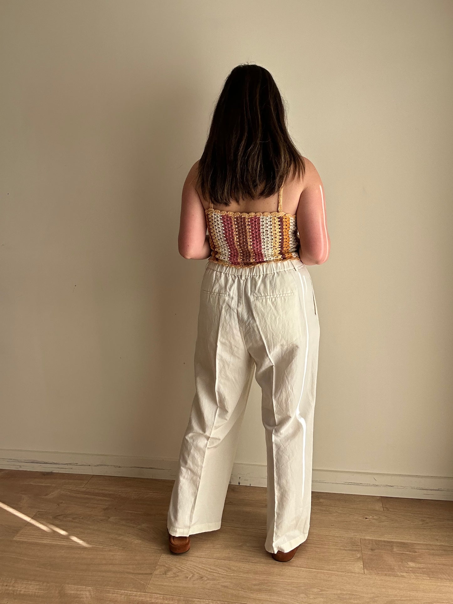 Stripe Zara Crochet Crop Top, M-L