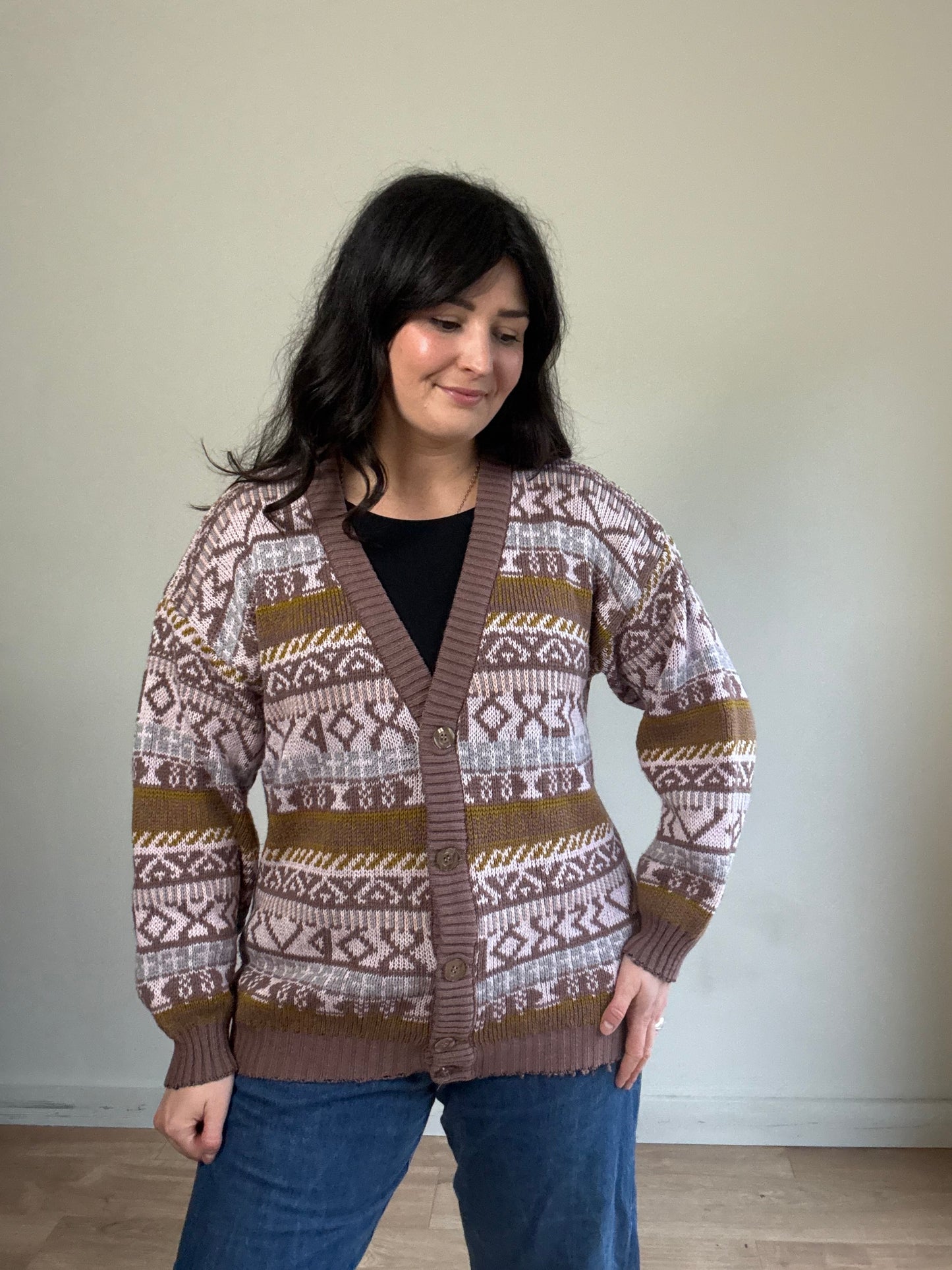Vintage Fairisle Boxy Cardigan, M/L