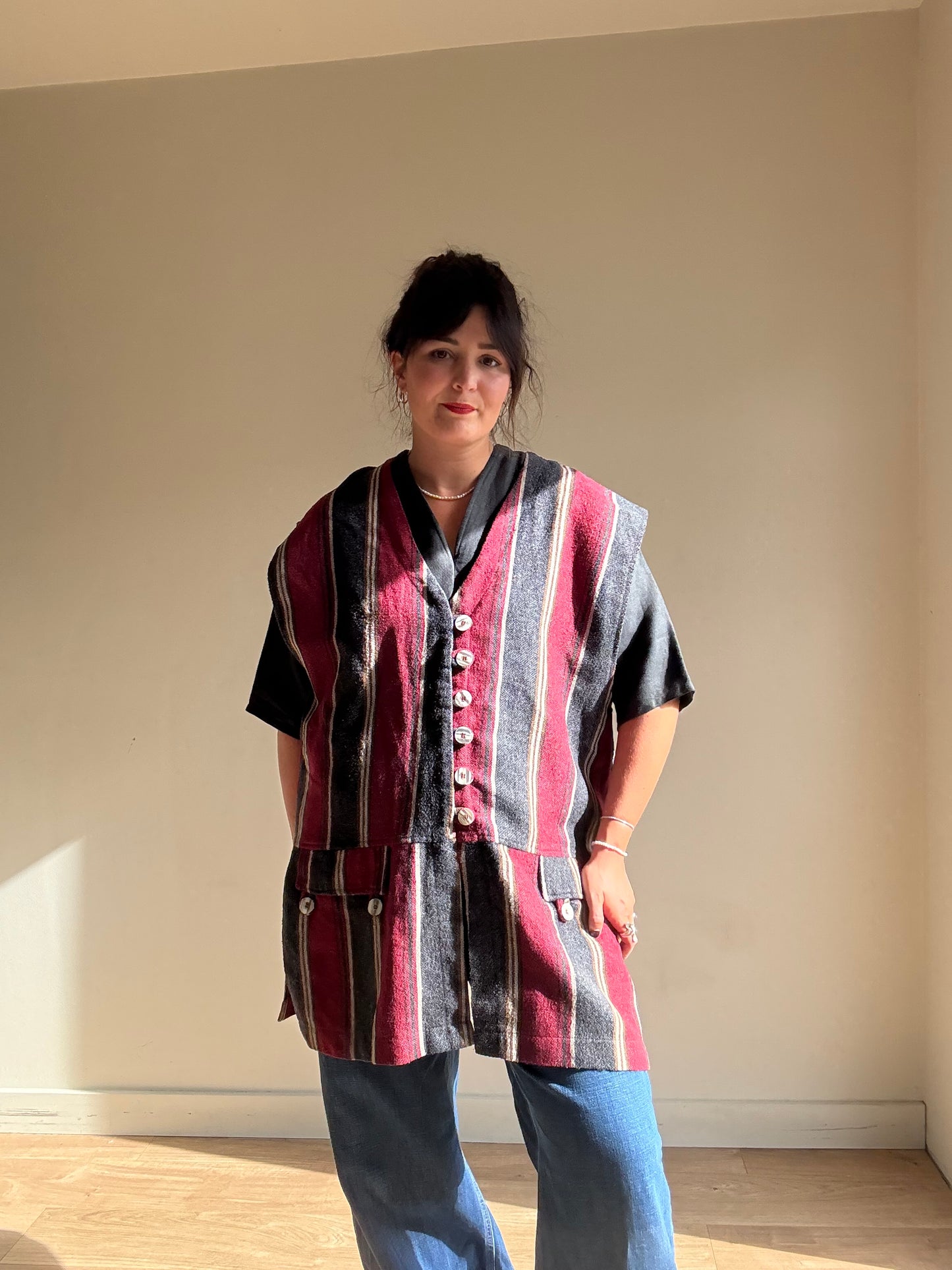 Vintage Wool Stripe Waistcoat, XL-XXL