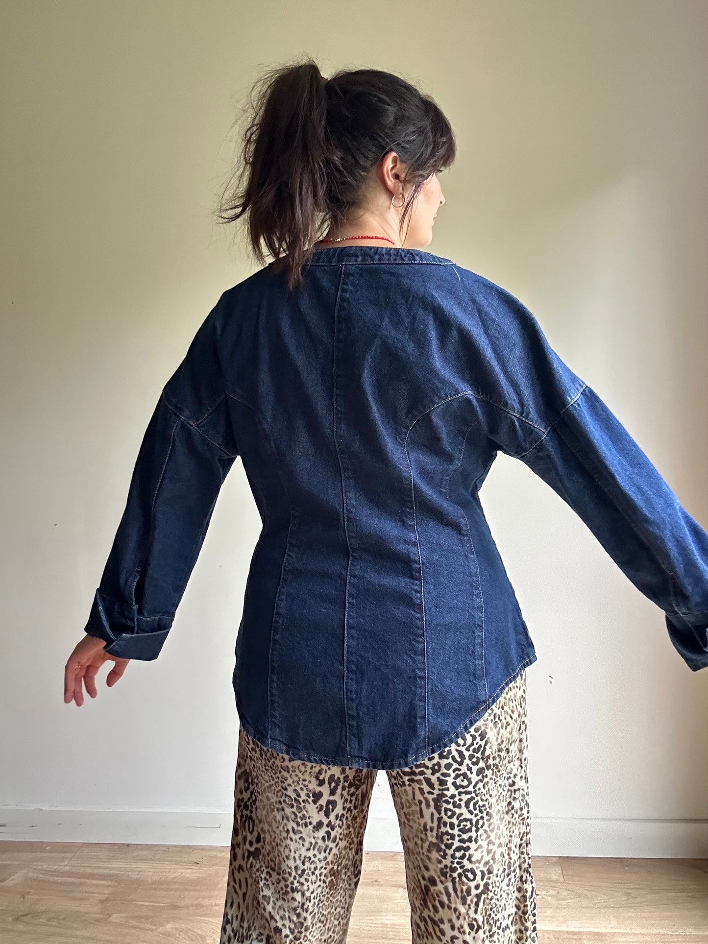 ASOS Design Cinched Denim Shirt Jacket, L-XL