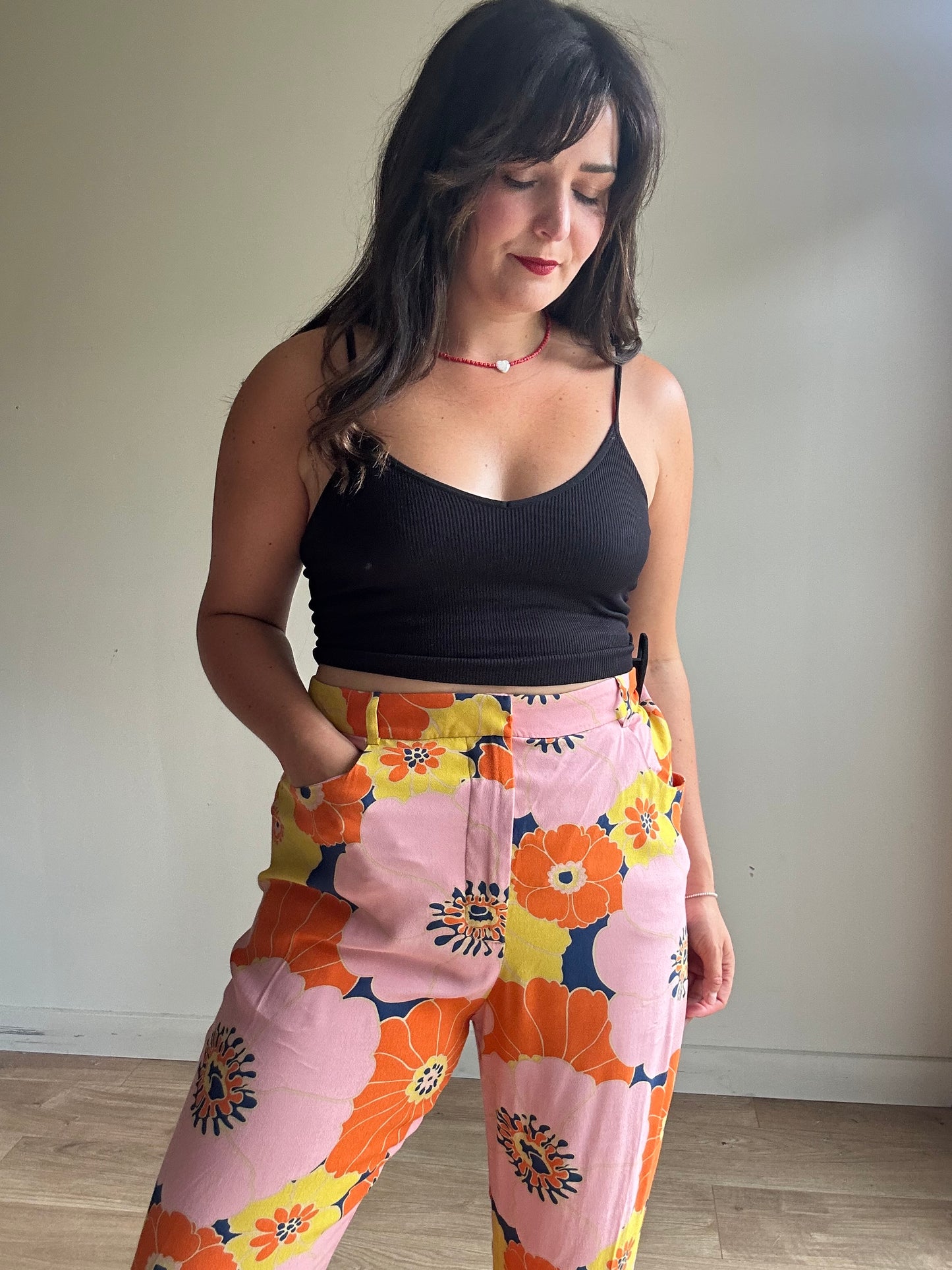 Zara Printed Wide Leg Trousers, XXL