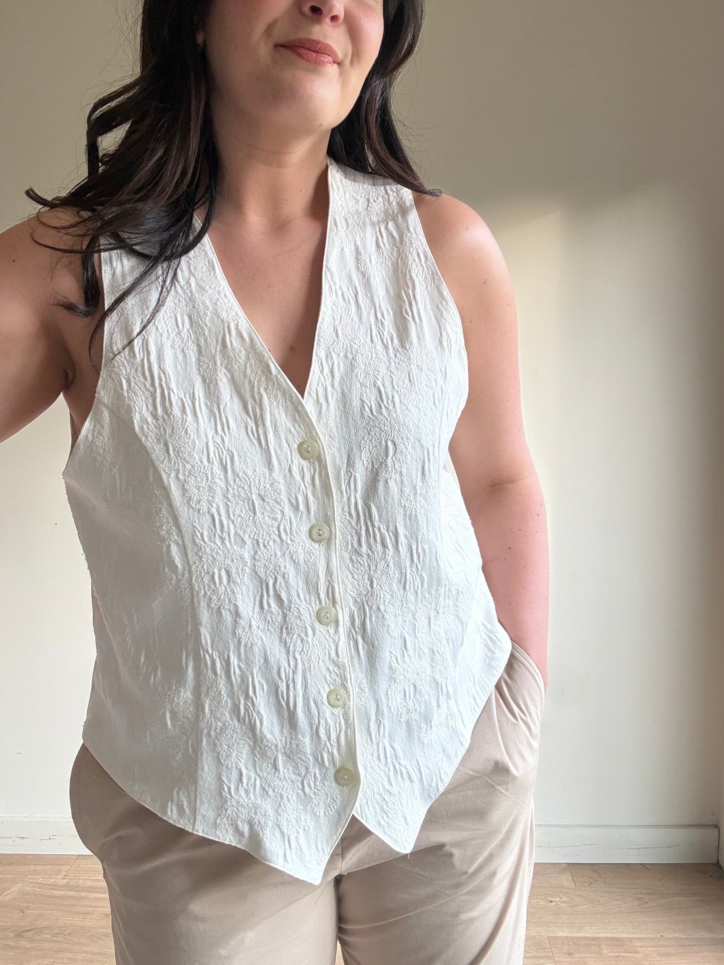 Vintage St Michael Textured Waistcoat, 14-16