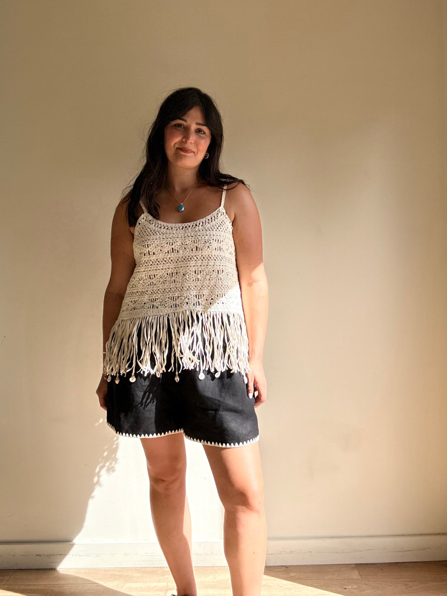 M&S Crochet and Fringe Top, 18
