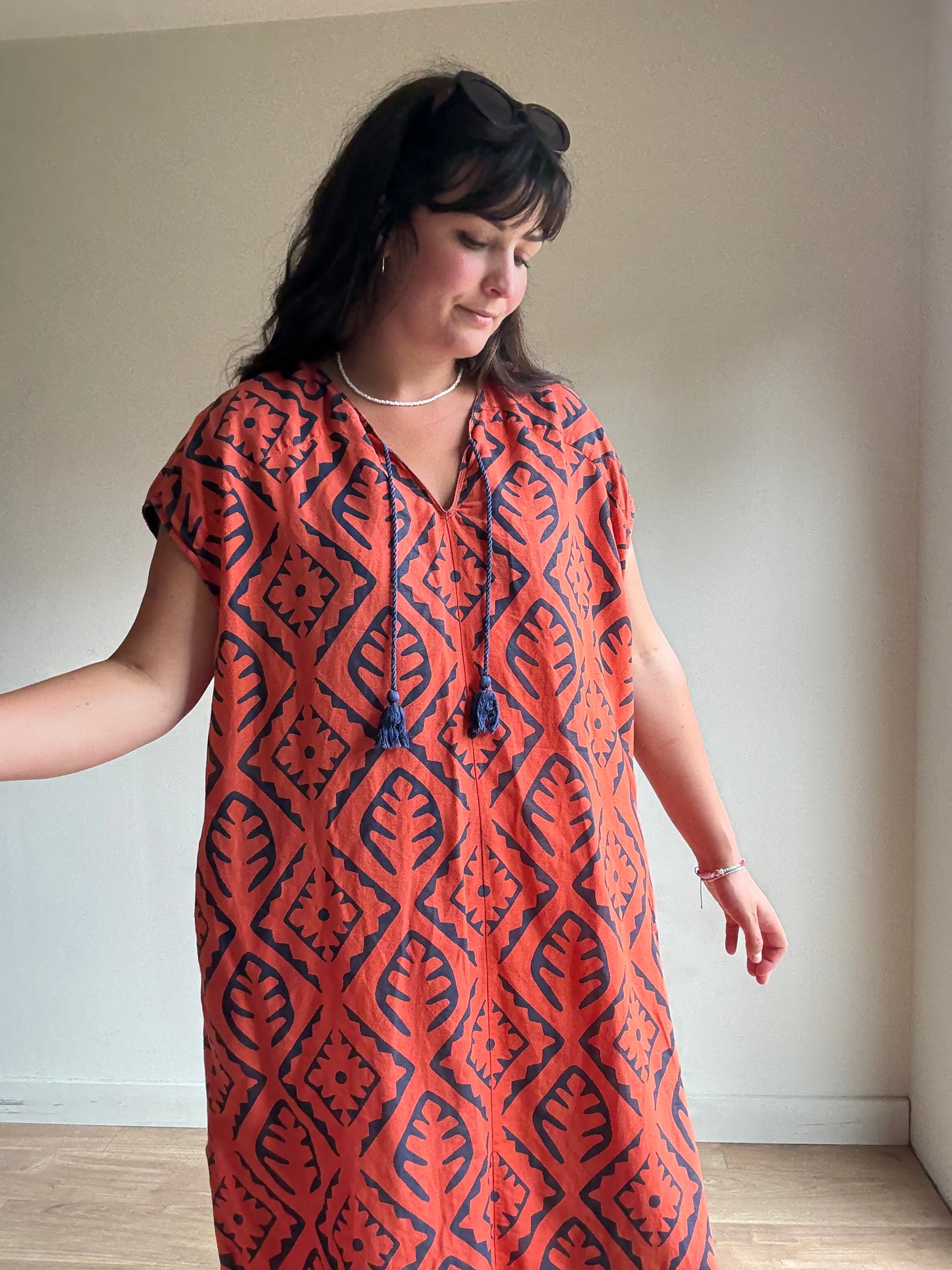 Toast Printed Linen Cotton Dress, M