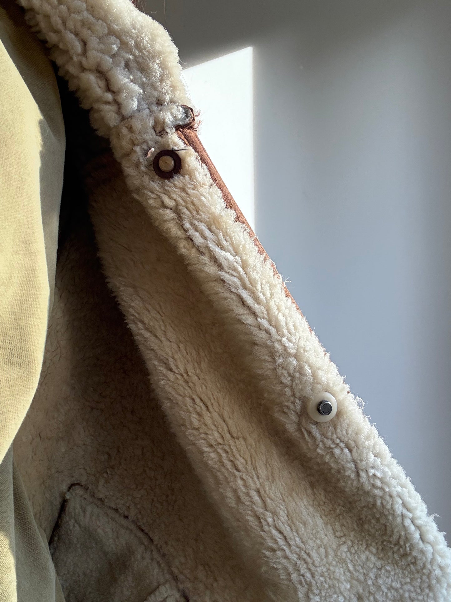 Vintage Sheepskin Shearling Coat, L/XL